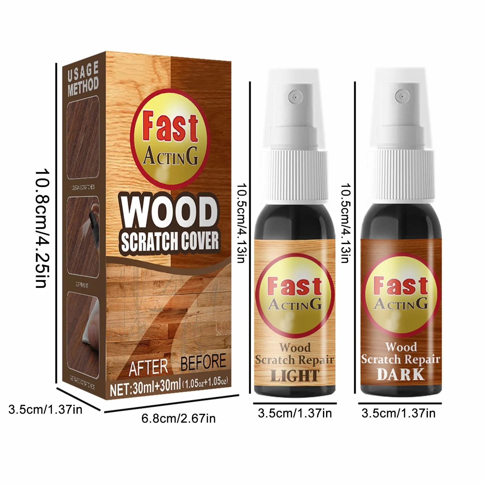 Usuwanie zarysowań z parkietu, Wood Floor Scratch Remover, 2 sztuki zestaw do usuwania zarysowań, szybko działający środek do polerowania mebli do wykańczania drewnianych stołów/łóżek/podłóg