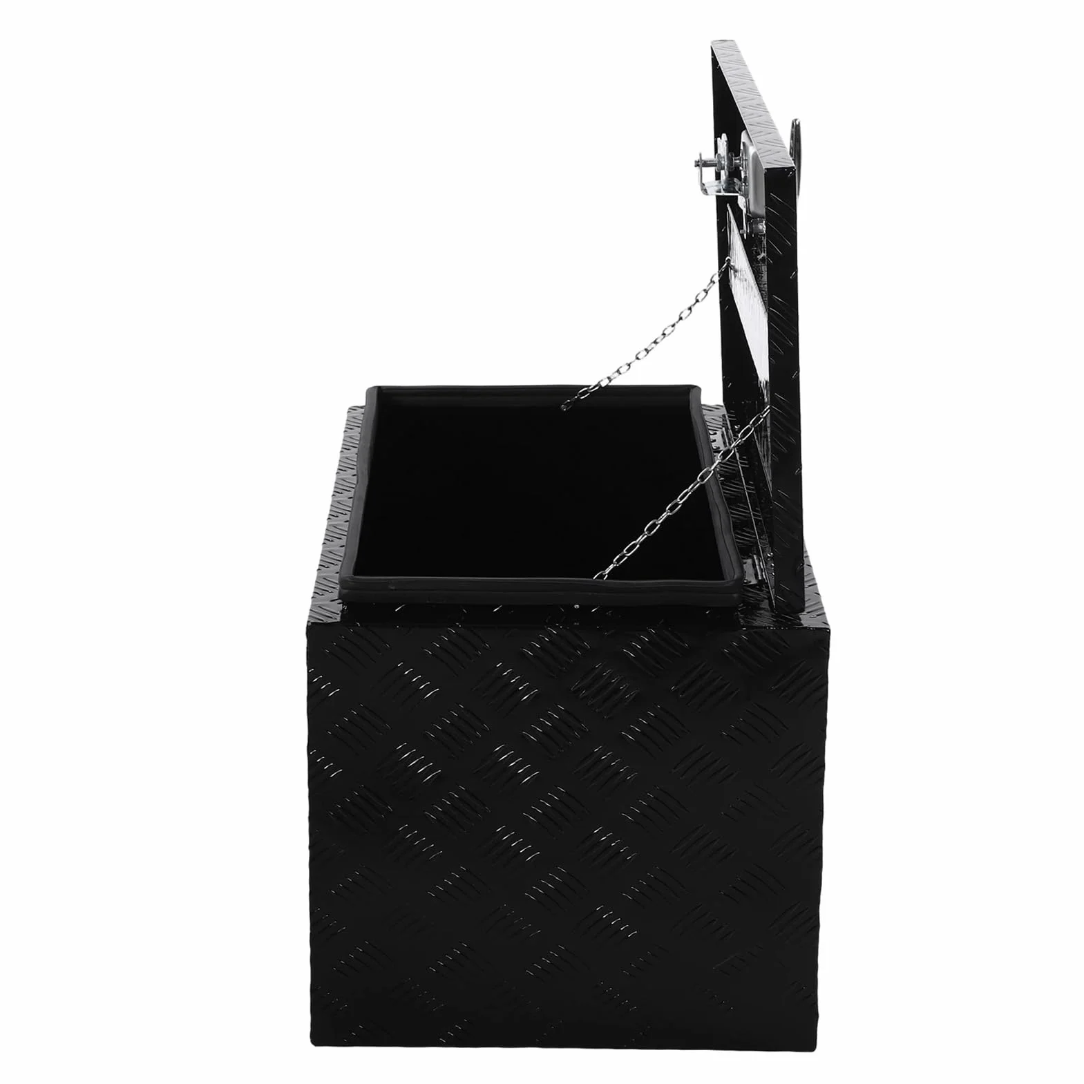Yctze 30-calowa Aluminiowa Skrzynka Pod Podwoziem z Zamkiem i Kluczami, Wymiary Zewnętrzne 30x17x18 Cali, do Przechowywania Narzędzi i Sprzętu Kempingowego w Pickupach, Przyczepach,