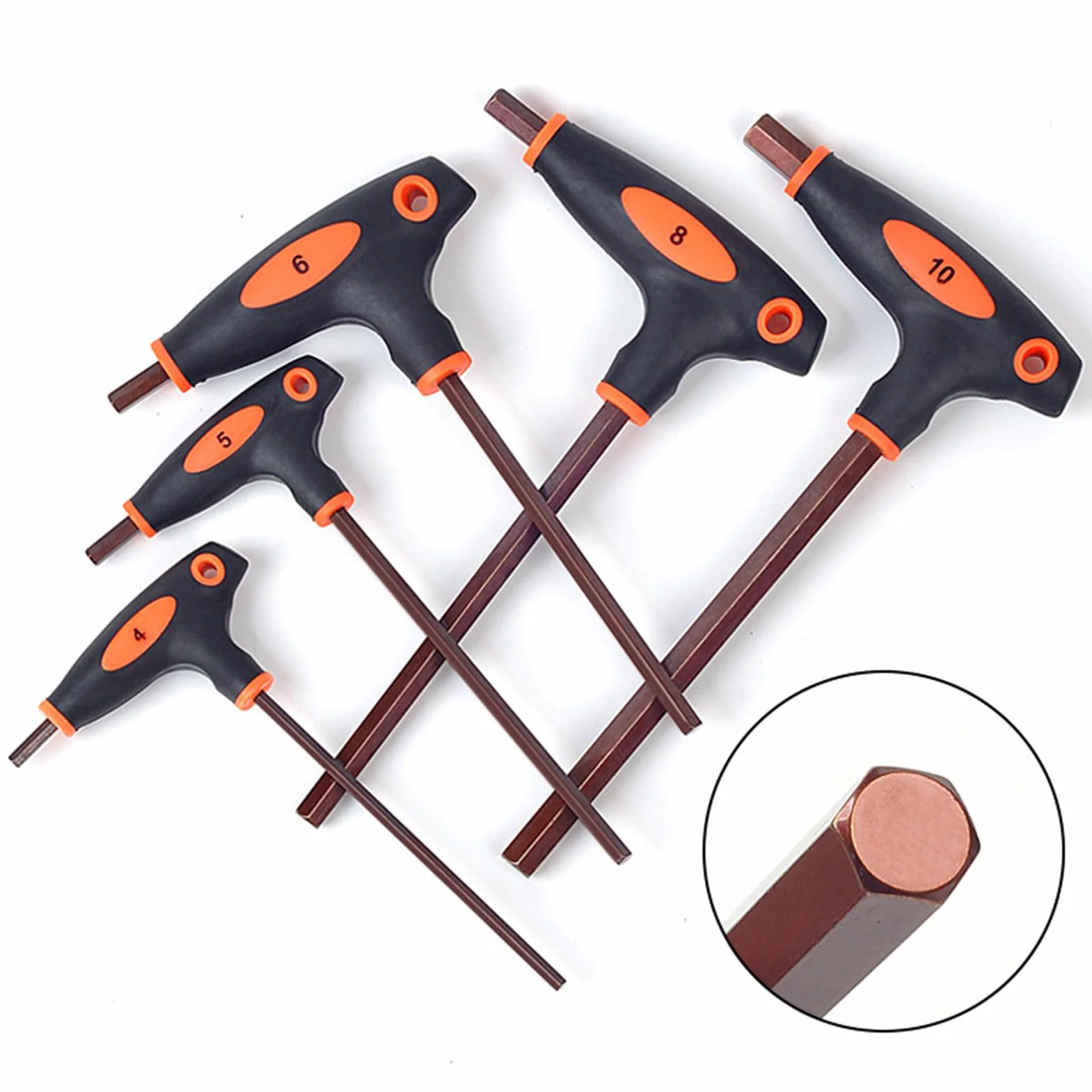 Zestaw Imbusowych Typu T 8-Częściowy Dwustronny Klucz Imbusowy Z Uchwytem T | Przenośny Zestaw Imbusowy do mechaniki, na zewnątrz, dom, garaż, meble, rower, motoryzacja