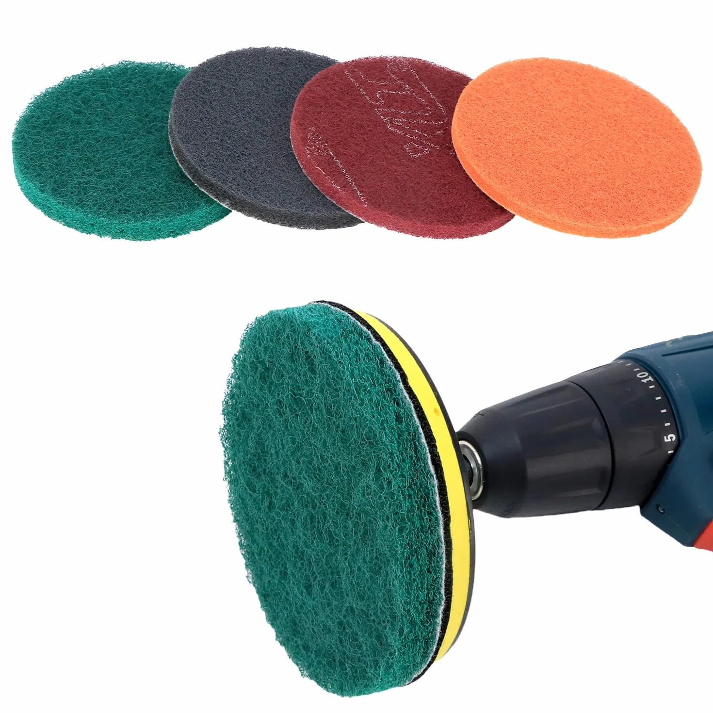 QWORK® 8 sztuk ściereczki do polerowania 125 mm, ziarnistość P80-P150-P250-P600, odporne na wodę i olej, do szlifierek okrągłych i mimośrodowych