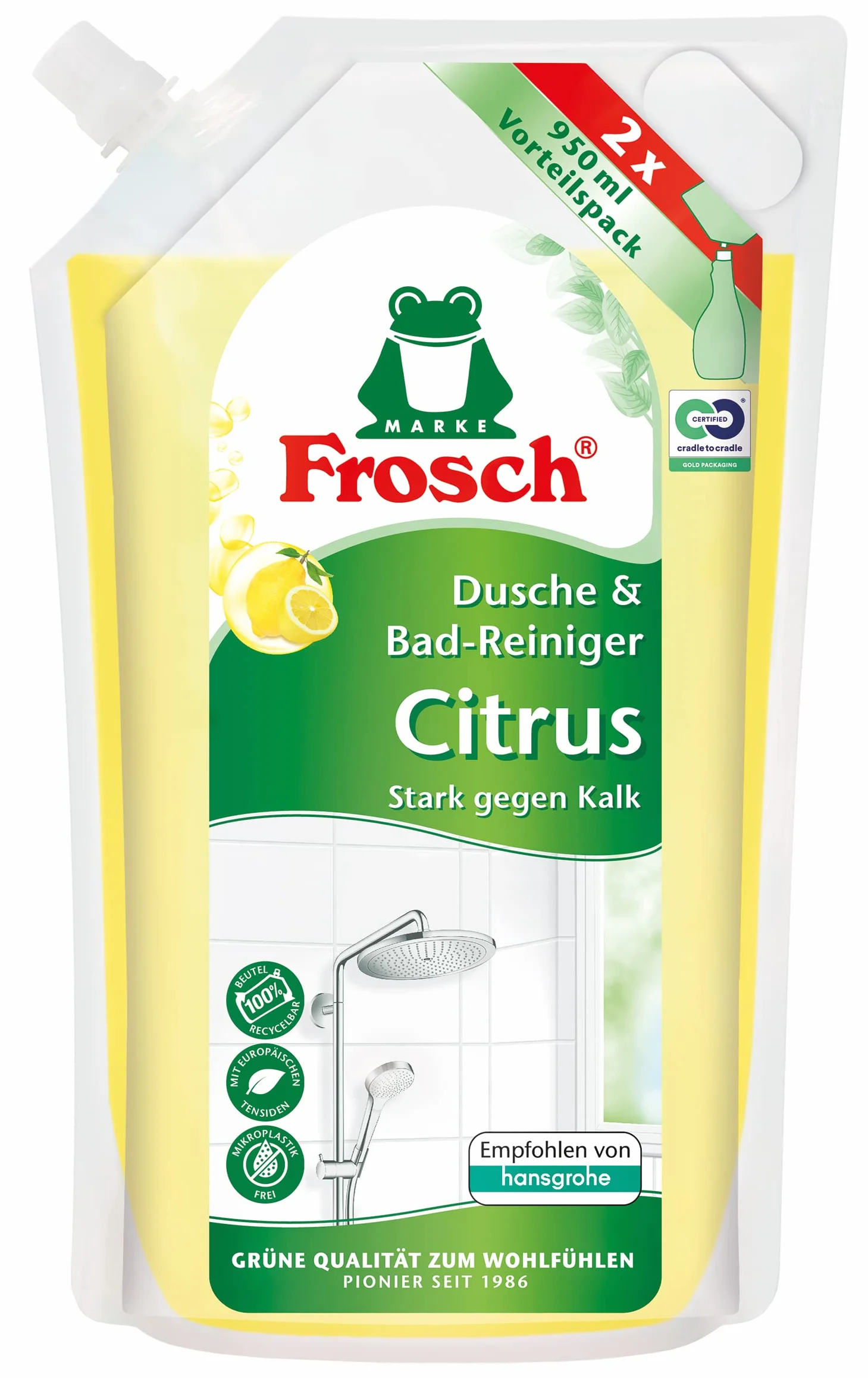 Frosch Citrus Środek do Czyszczenia Łazienki, 950 ml