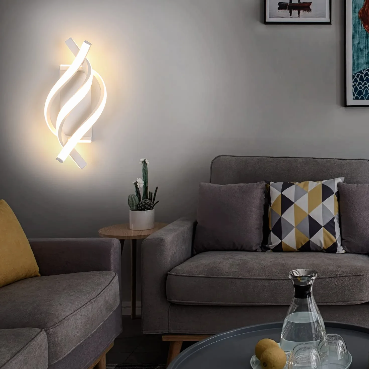 Comely Kinkiet LED 22W Nowoczesna Lampa Ścienna Akryl 2500LM