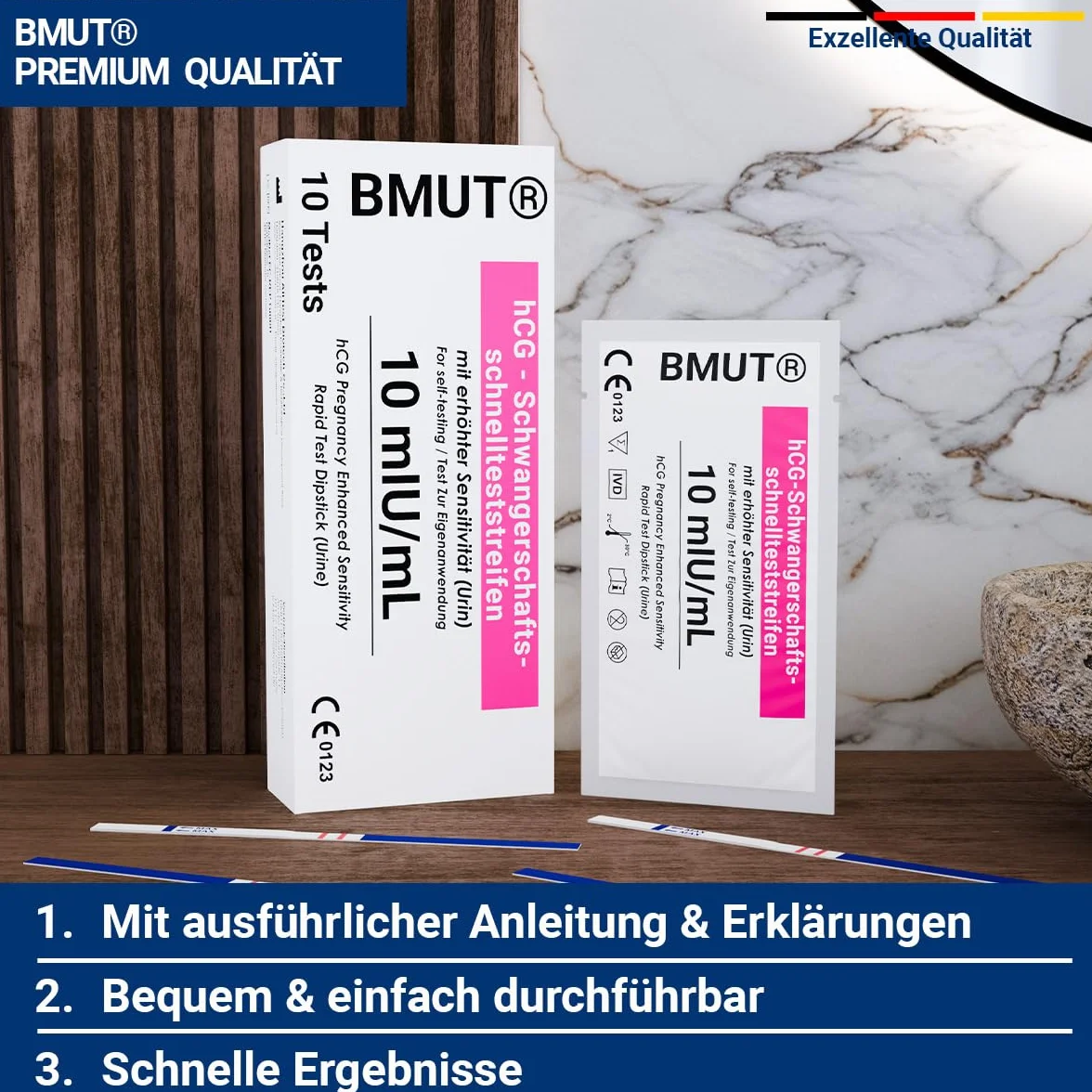 Test ciążowy 10 mIU/ml czuły wczesny wykrywanie hCG zestaw 10 pasków