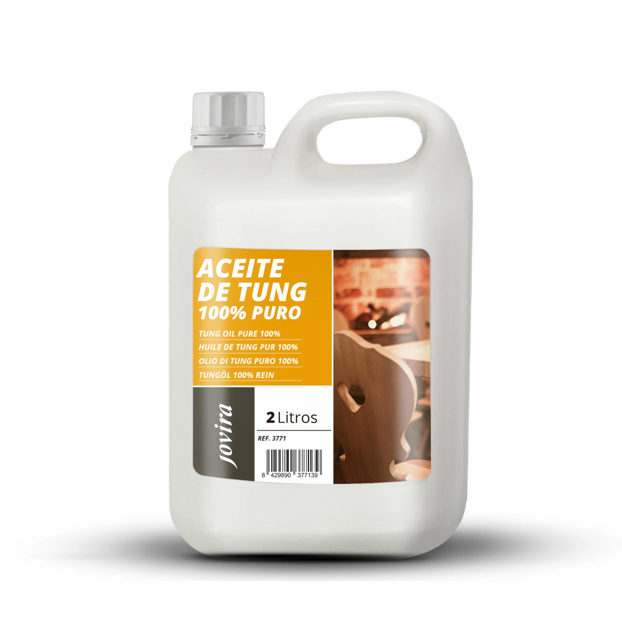 JOVIRA PINTURAS Tung Oil (100% czysty) - nadaje się do obróbki drewna, ochrony przed słońcem i deszczem – zapobiega przedostawaniu się wilgoci (2 litry) C-31