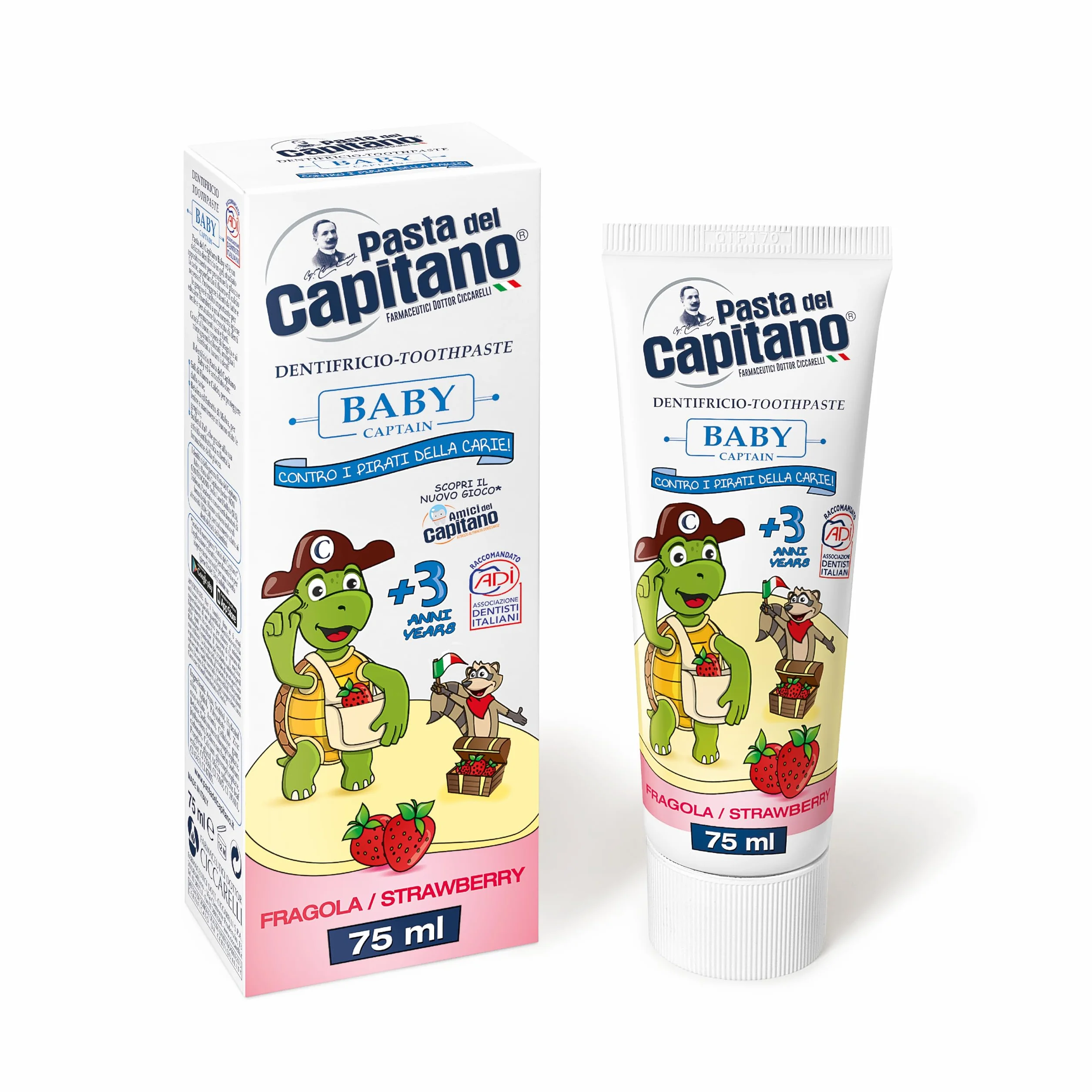 Pasta del Capitano Baby/Junior + 3 lata - truskawka, 75 ml