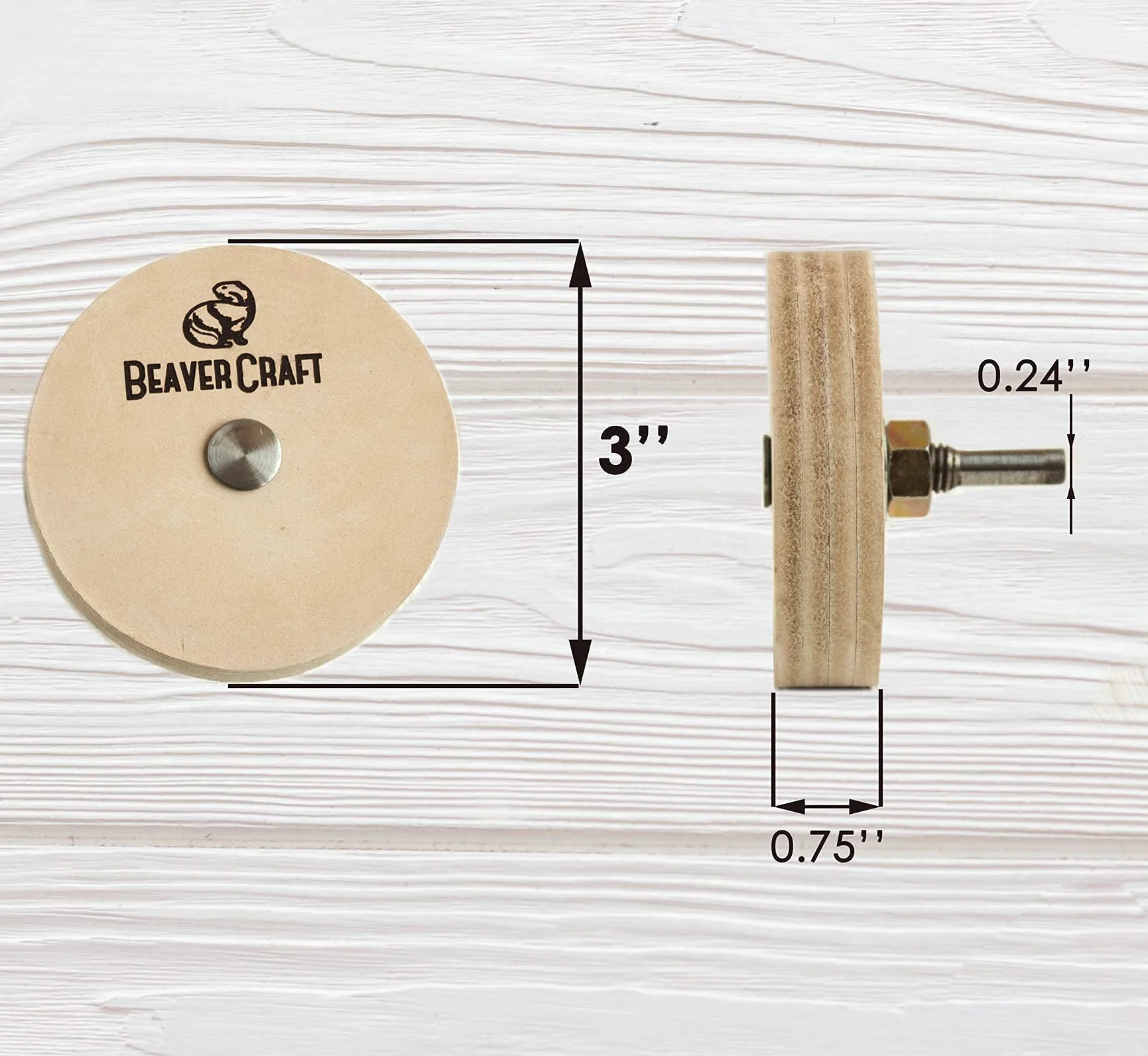 BeaverCraft Tarcza polerska do ostrzenia noży 7 cm PW1 - Tarcza polerska i pasta polerska do noży, dłut, narzędzi do rzeźbienia w drewnie
