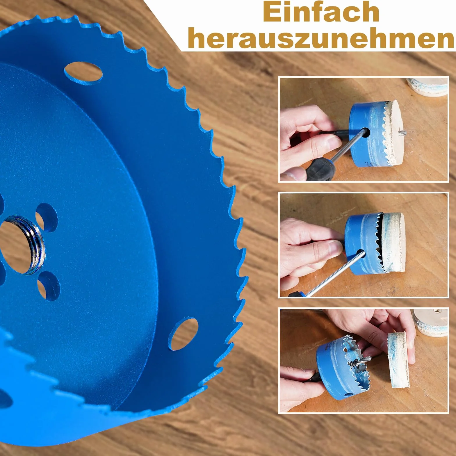 Otwornica 125 mm, bimetalowa frez otwornica ze stali szybkotnącej HSS do metalu, aluminium, plastiku, stali nierdzewnej, tworzywa sztucznego, drewna, gipsu i wielu innych, z rozdzielnym wiertłem i