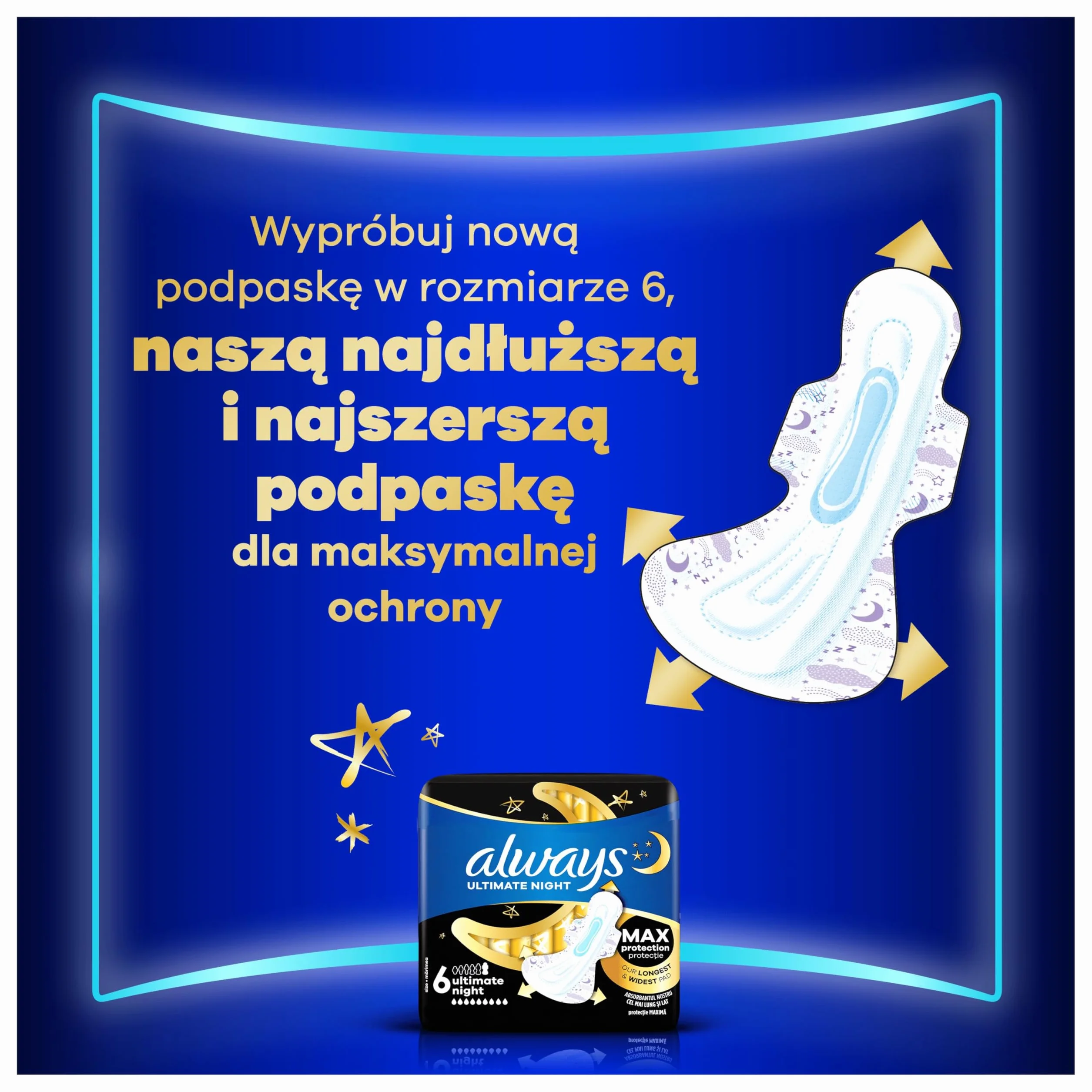 Always Ultra Podpaski Secure Night Extra (rozmiar 5) ze skrzydełkami x32