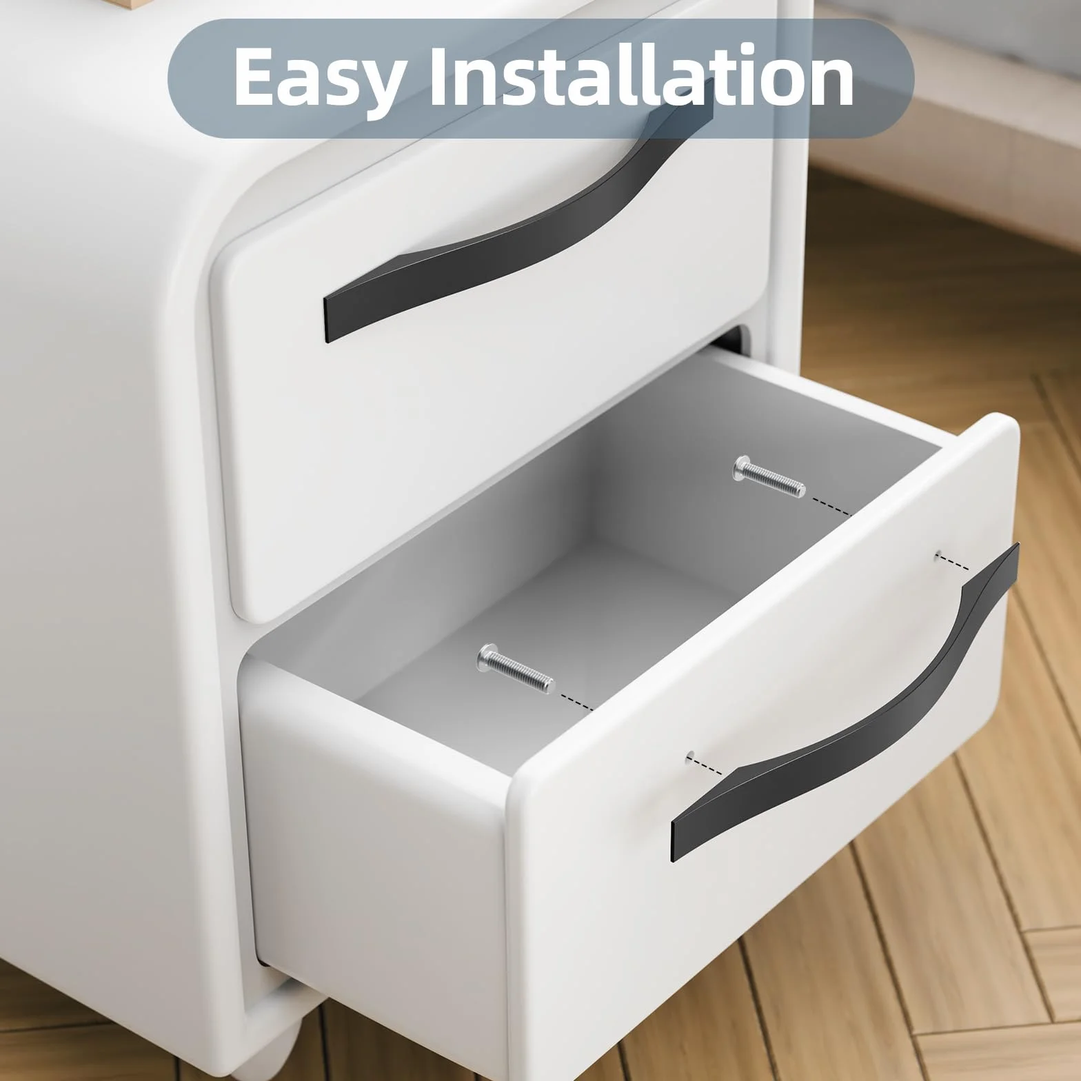 FURNIWARE Uchwyty do szafy, uchwyty meblowe, czarne, 160 mm, rozstaw otworów, uchwyty kuchenne, do mebli, szuflad, szafek kuchennych, 10 sztuk