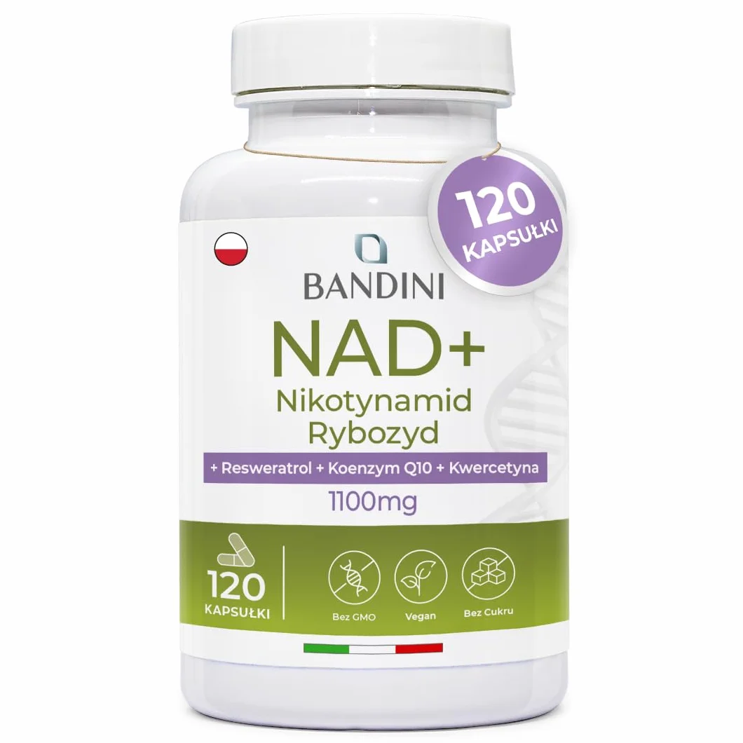 Bandini NAD+ Liposomalny 11100 mg 120 kapsułek wegańskich z kwercetyną resweratrolem koenzymem Q10