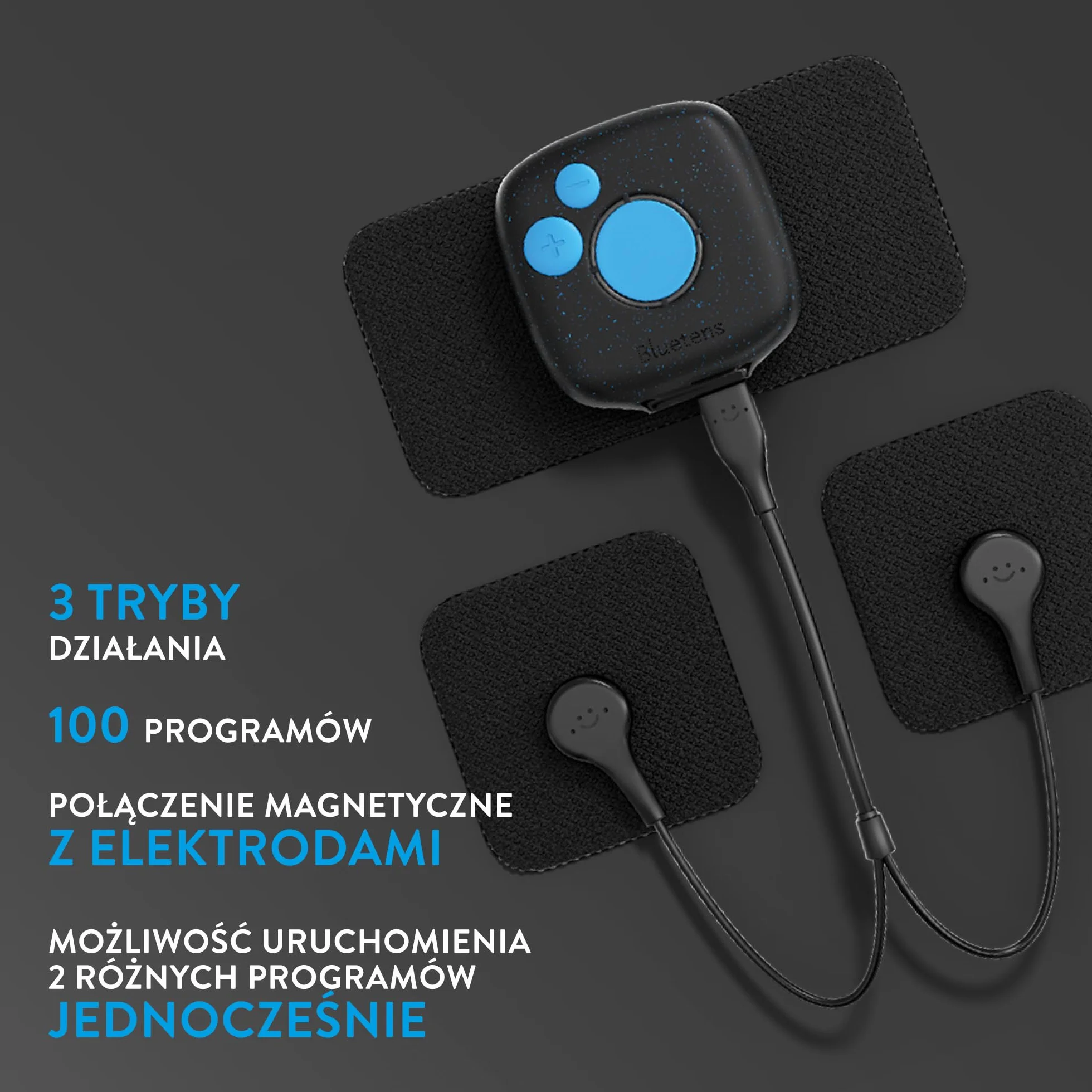 Bluetens Duo Sport 2 Bezprzewodowy Elektrostymulator EMS, Urządzenie Elektrostymulacji Mięśni i Łagodzenia Bólu, Wzmacnianie Mięśni, Relaksacja, Regeneracja przez Elektrostymulację