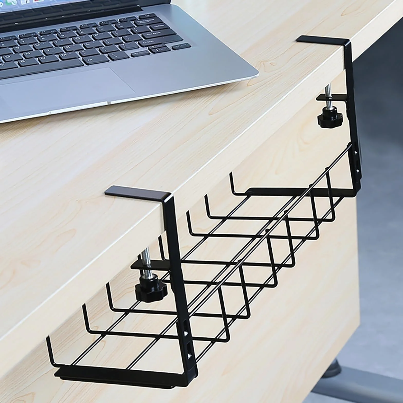 Taca do zarządzania kablami pod stołem półka biurowa organizer na kable wisząca półka organizer pod biurkiem organizer na kable