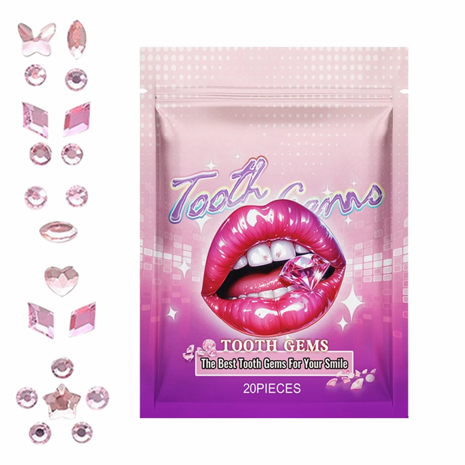 Tooth Gems - zestaw biżuterii z klejnotami zębowymi | łatwy w użyciu kryształowy ząb biżuteria bezpieczna i długotrwała - kamienie szlachetne do wszystkich rodzajów zębów