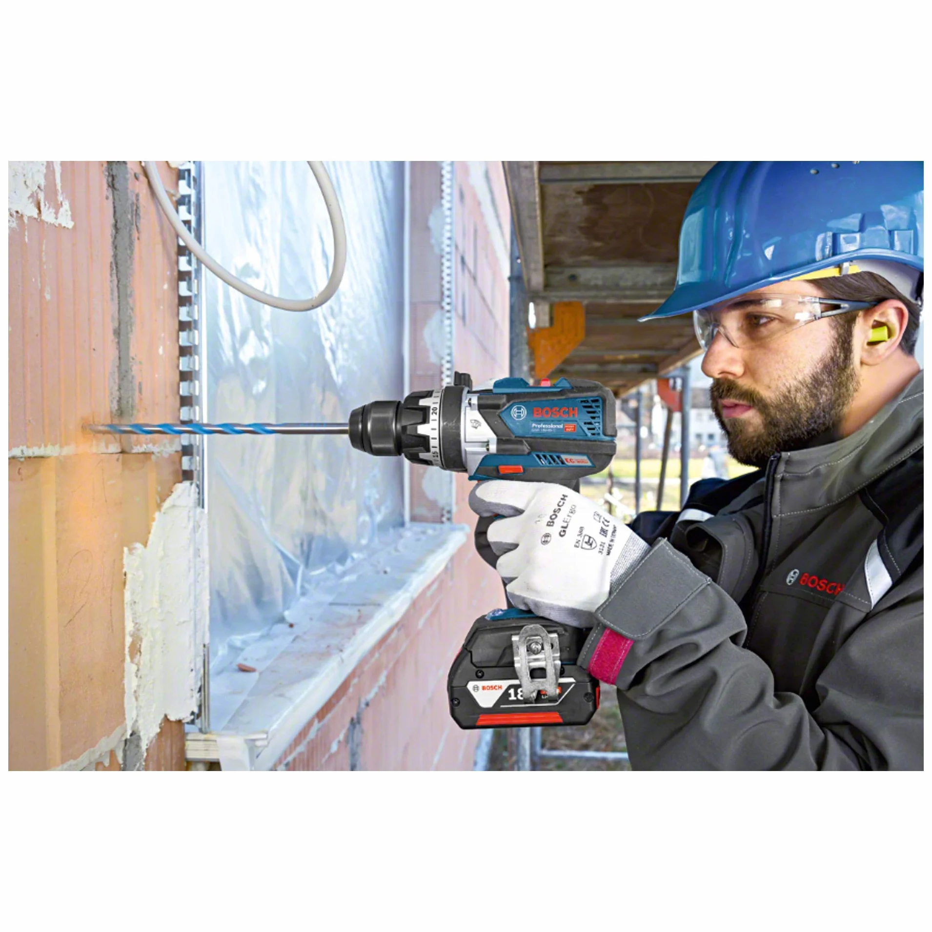 Bosch Professional 18 V akumulatorowa wiertarko-wkrętarka udarowa GSB 18 V-85 C (maks. moment obrotowy: 85 Nm, Connect Ready, bez akumulatorów i ładowarki, w L-BOXX 136)