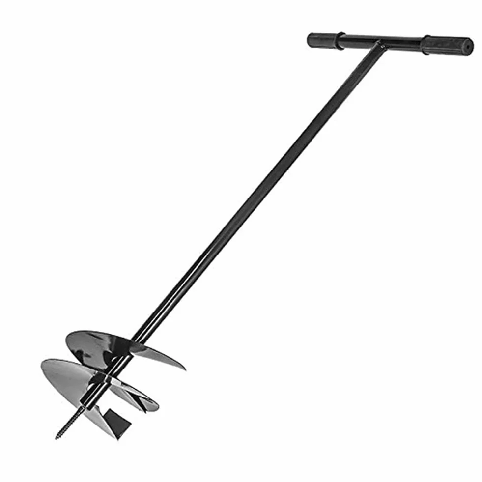 AGROHIT Wiertło do gleby Ø 250 mm, wiertło ręczne do ogrodu, wiertło ogrodowe ze stali, uchwyty z gumą, wygodne i stabilne, wiertło spiralne, wiertło do roślin o łącznej długości 105 cm