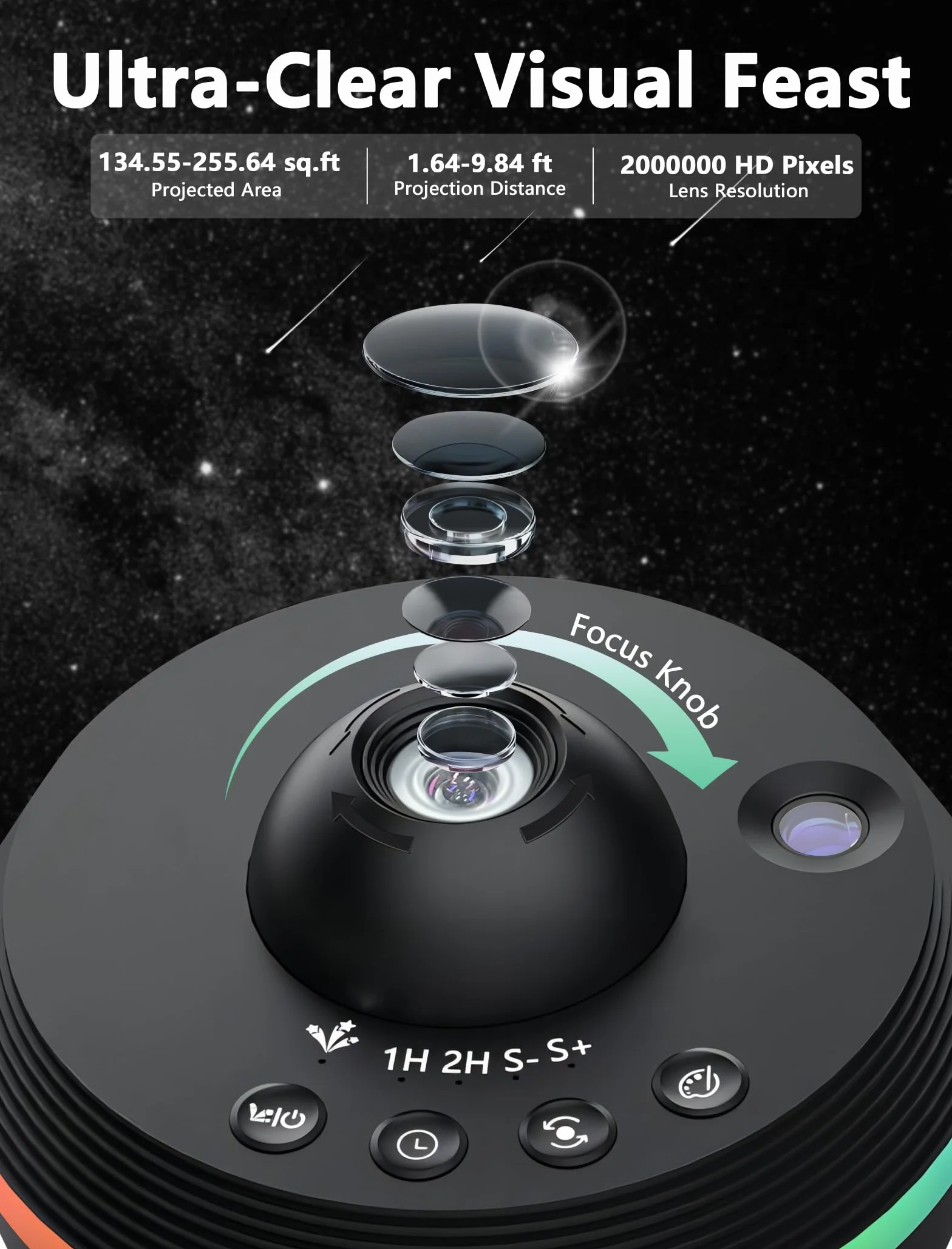 MERTTURM Projektor Gwiazd i Gwiaździstego Nieba, 13 Tarcze, Efekt Meteorytów, Planetarium dla Dzieci i Dorosłych