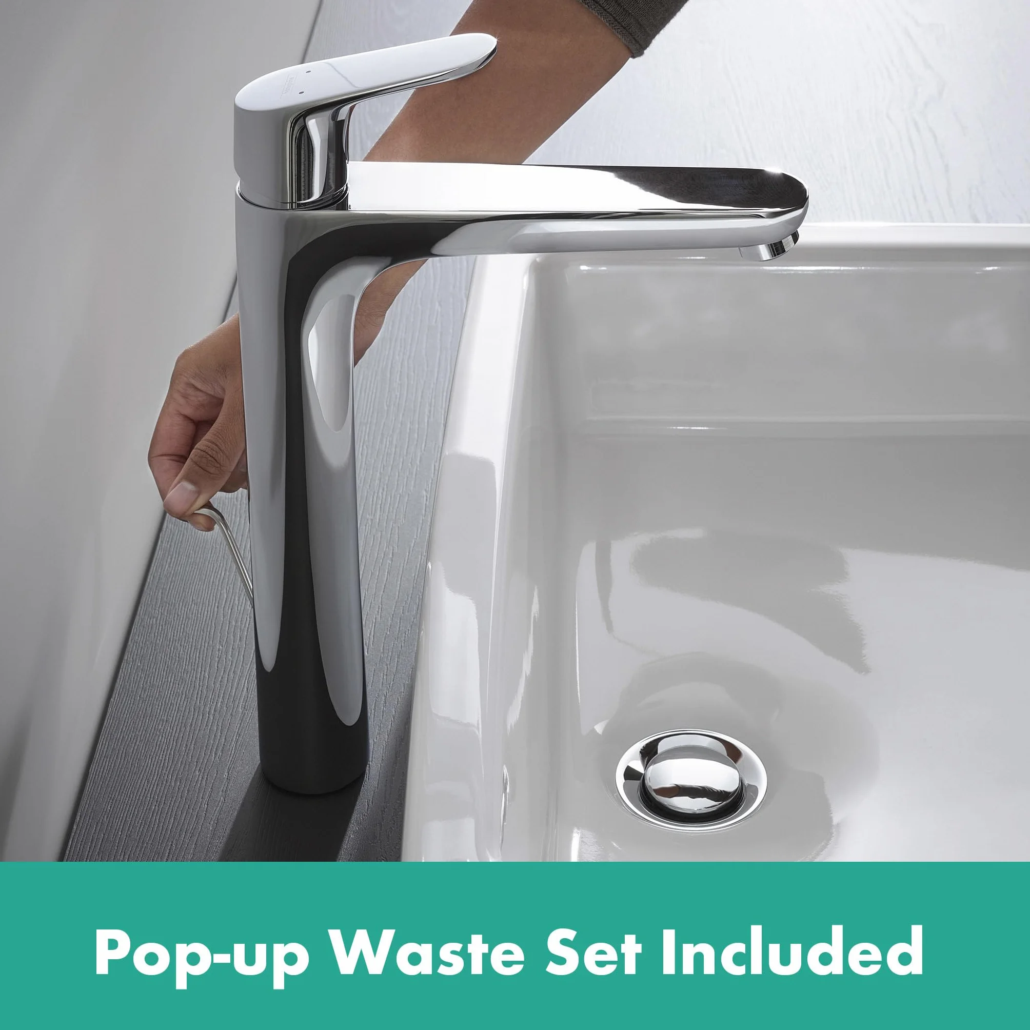 hansgrohe Focus Bateria umywalkowa 230 z wyskakującymi odpadami, chrom