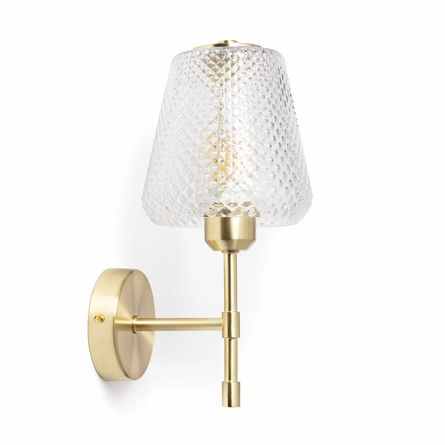LEDKIA LIGHTING Kienkiet Ścienny z Metalu i Szkła Stiklu Złoty E27