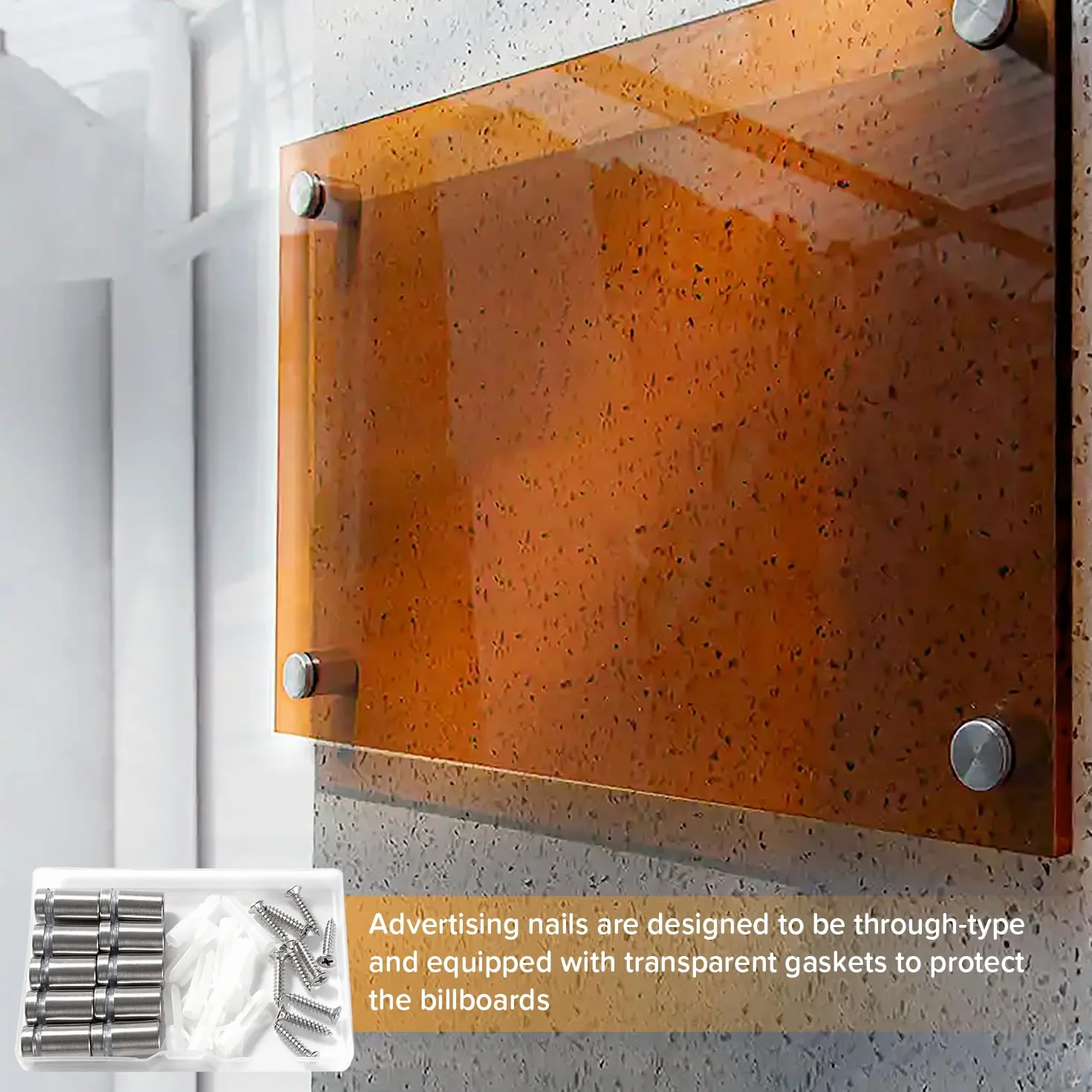 10 Sztuk 12×20 mm Śruby Reklamowe ze Stali Nierdzewnej, Śruby Dystansowe do Znaków, Gwoździe Reklamowe ze Śrubą i Rurką Rozprężną, do Ramek Obrazów, Wyświetlaczy Znaków, Zawieszania