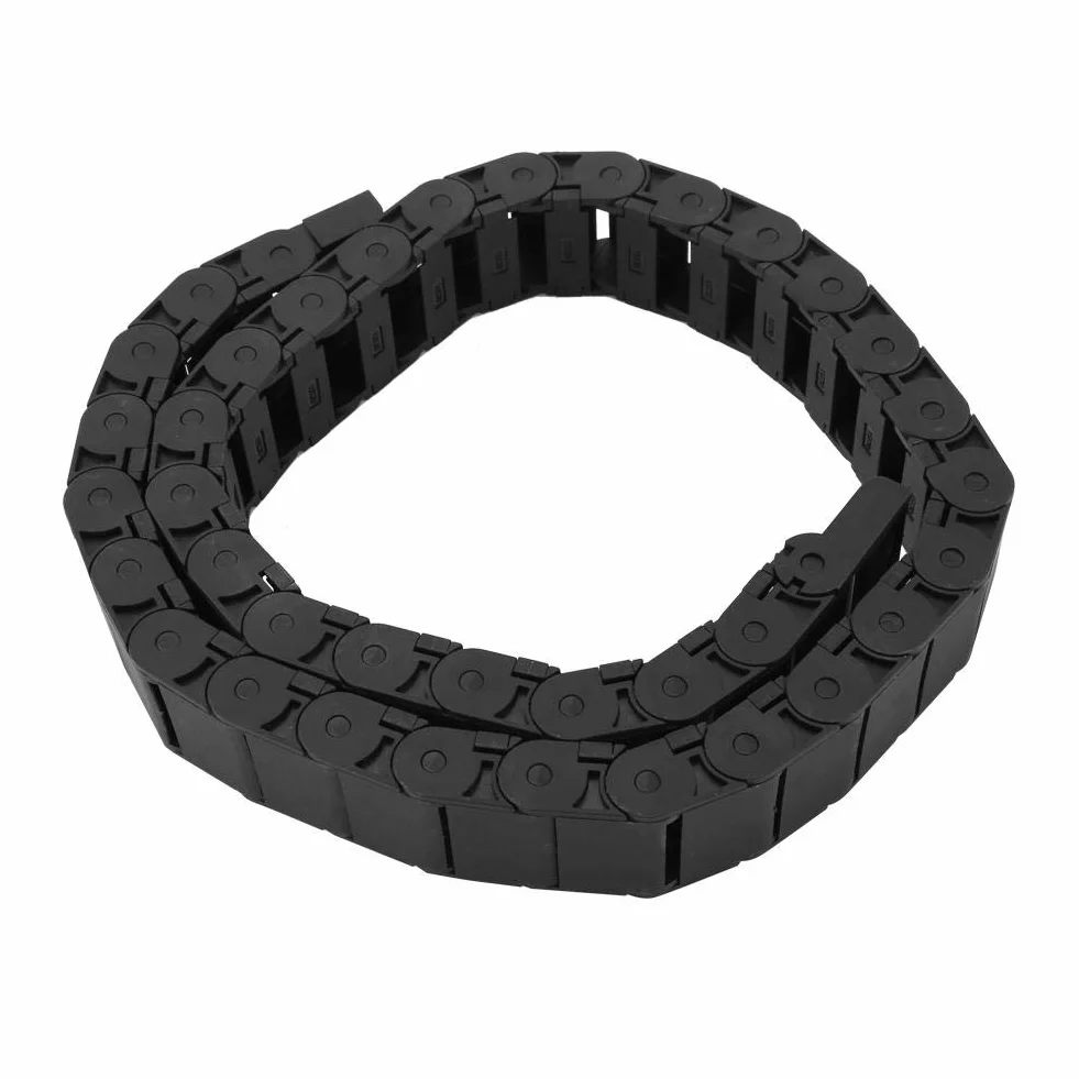 Drag Chain Schwarzes Nylon, 1 m langes Kabel Drahtträger Drag Chain Graviermaschine Zubehör mit hoher Elastizität und Abriebfestigkeit 15 mm x 30 mm