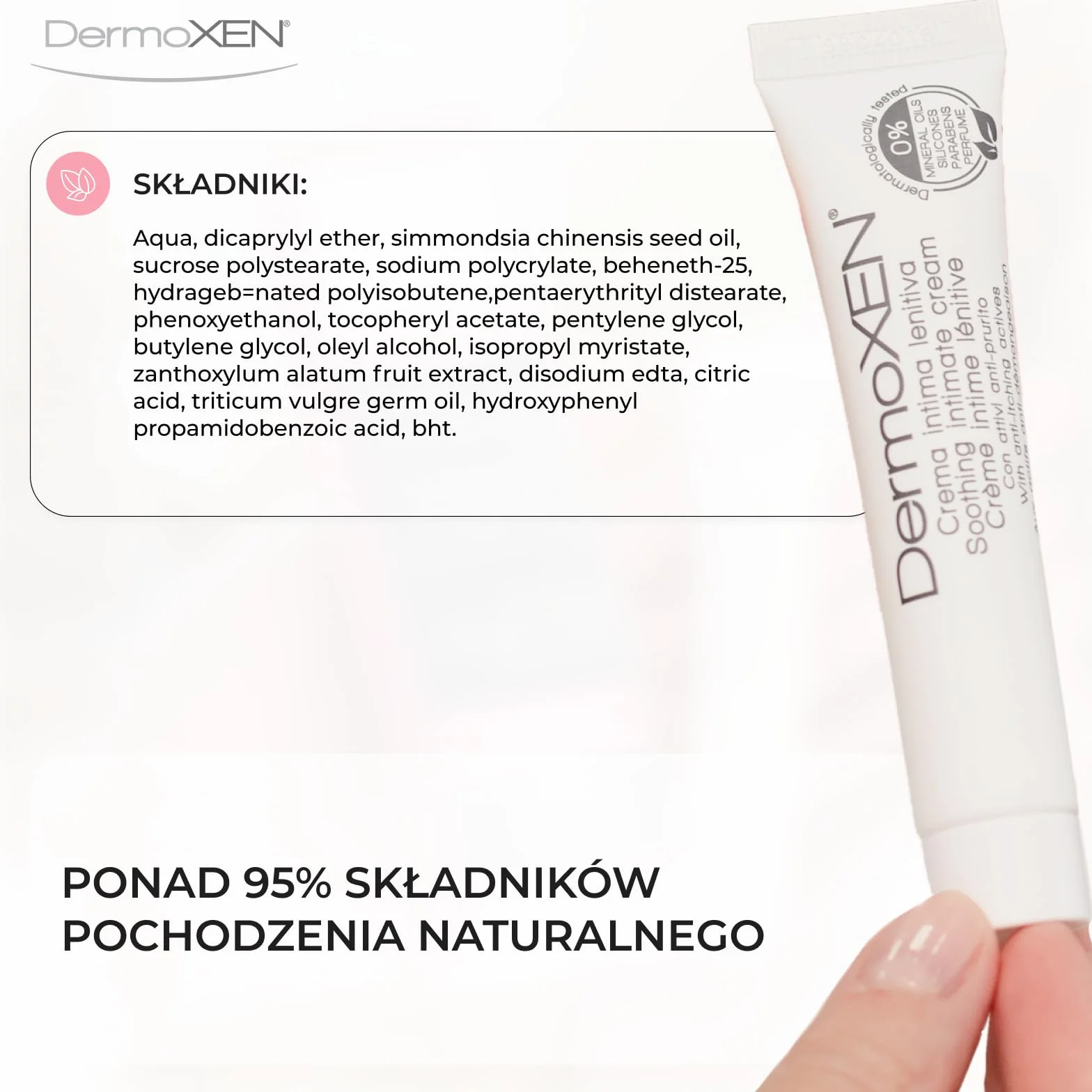 DermoXEN Lenitiva Łagodzący Krem Intymny 20 ml | Szybka Ulga na Świąd i Suchość | Nawilżający Krem do Pielęgnacji Intymnej | Do Wrażliwej Skóry | Bez Zapachu i Hormonów