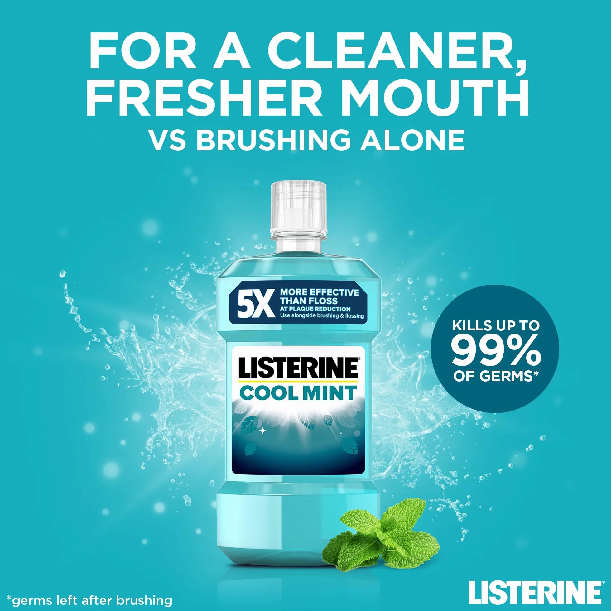 Listerine Mentol płyn do płukania ustów, 1 opakowanie (1 x 1 l)