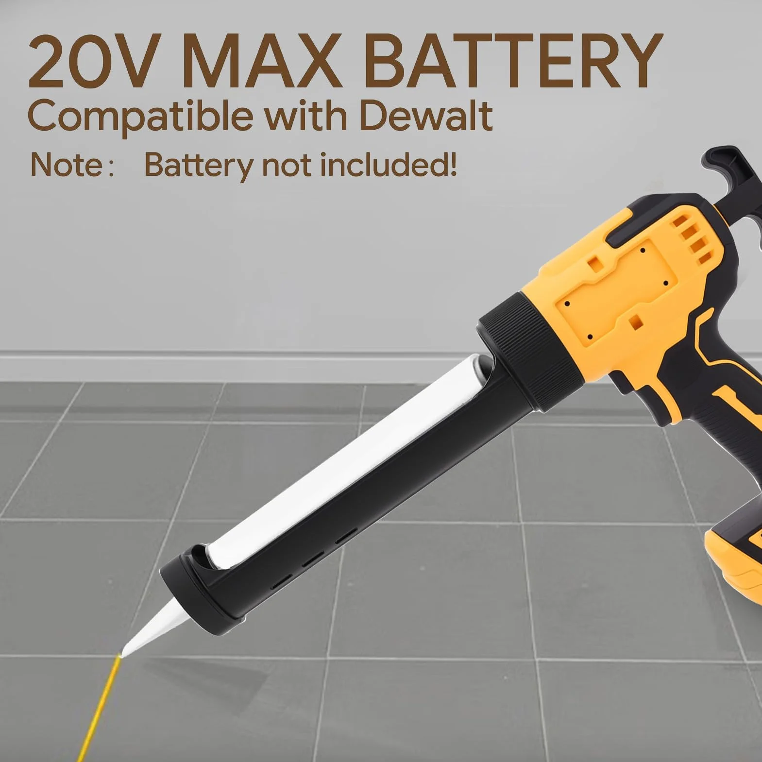 Elektryczny pistolet do nakładania, bezprzewodowy pistolet do nakładania ABS z 6 prędkościami, wyświetlacz cyfrowy, światło LED, odporne na krople, silikonowe narzędzia