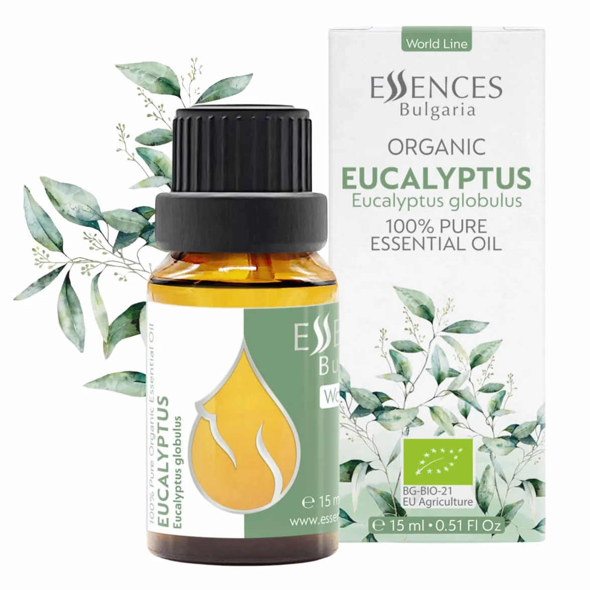 Organiczny Olejek Eukaliptusowy 15 ml Eucalyptus globulus 100% Czysty Naturalny Nierozcieńczony Klasa Terapeutyczna Aromaterapia