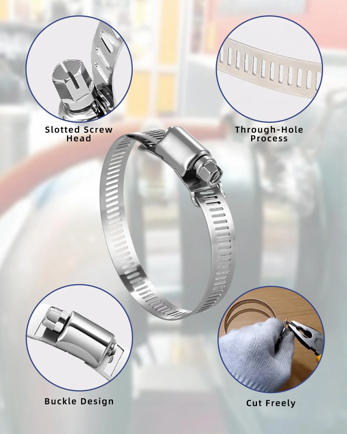 Xespis Zaciski do węży ze stali nierdzewnej, zestaw zacisków do węży DIY, 3,5 m perforowany metalowy pasek + 12-częściowy łącznik, do rur wodnych, zbiorników, rur gazowych, chłodnic, rur samochodowych