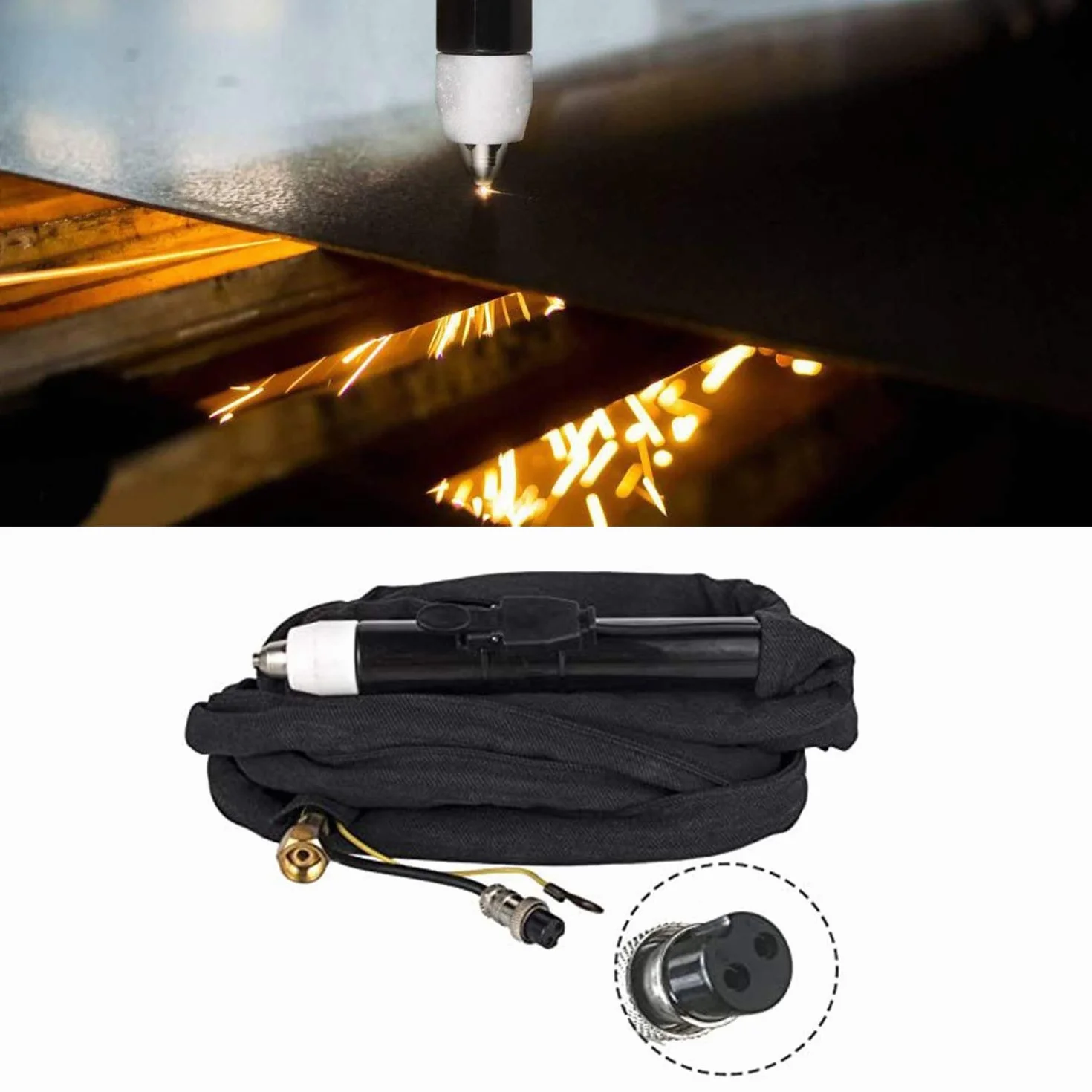 SUSEMSE P-80 Palnik do cięcia plazmowego z falownikiem, pistolet do cięcia plazmowego z łukiem pilotującym, uruchomienie bez dotykania, 2 styki, pasuje do CNC CUT50P CUT60P, maszyna do cięcia
