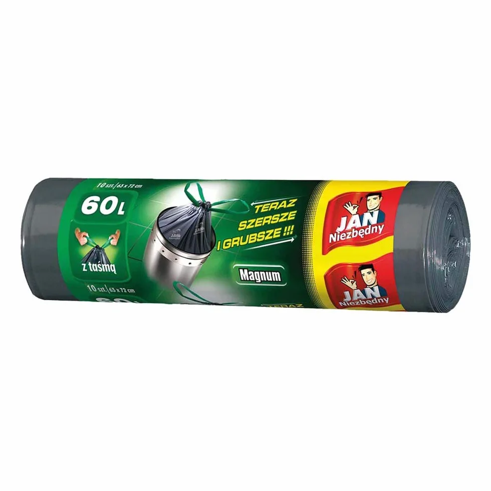 Jan Niezbedny Jan-WOR-LD60 Worki na Śmieci, Czarny, 10 Szt.