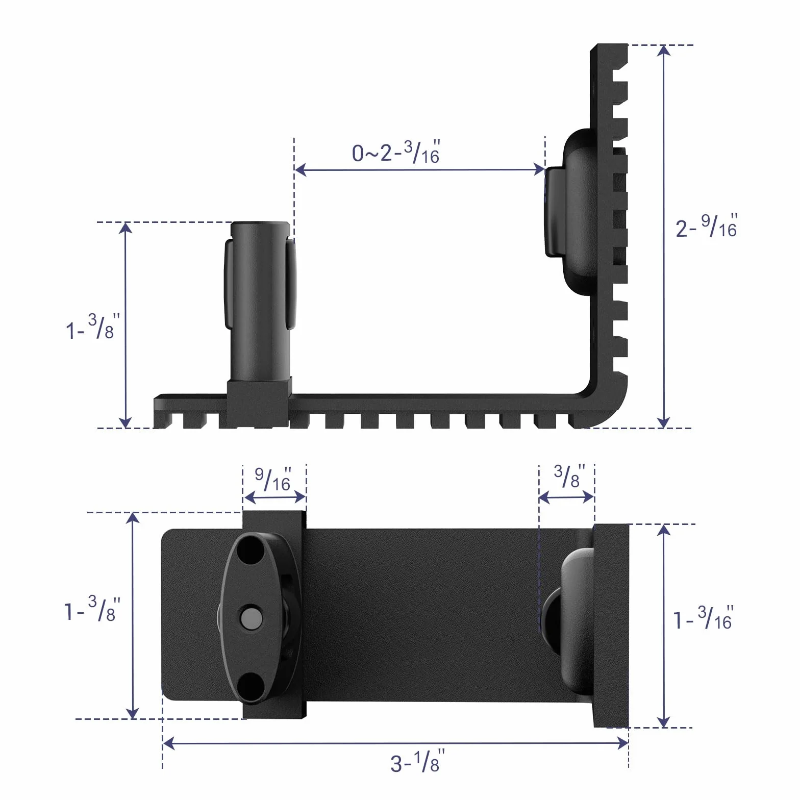 Prowadnica podłogowa do drzwi przesuwnych, regulowana, czarna, rolka do drzwi 5,1 cm, aluminium