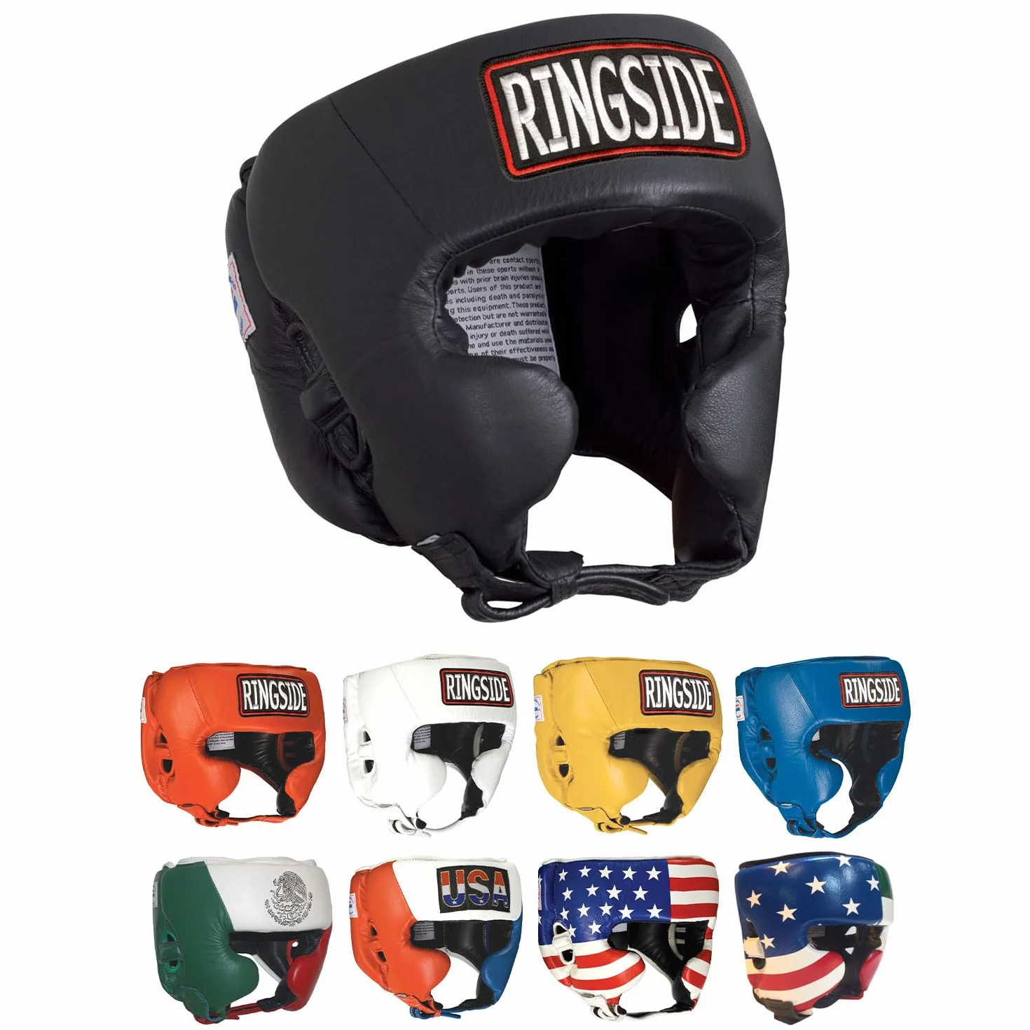 Ringside Competition Boxing Muay Thai MMA Sparring ochrona głowy nakrycia głowy policzki, czarne, L