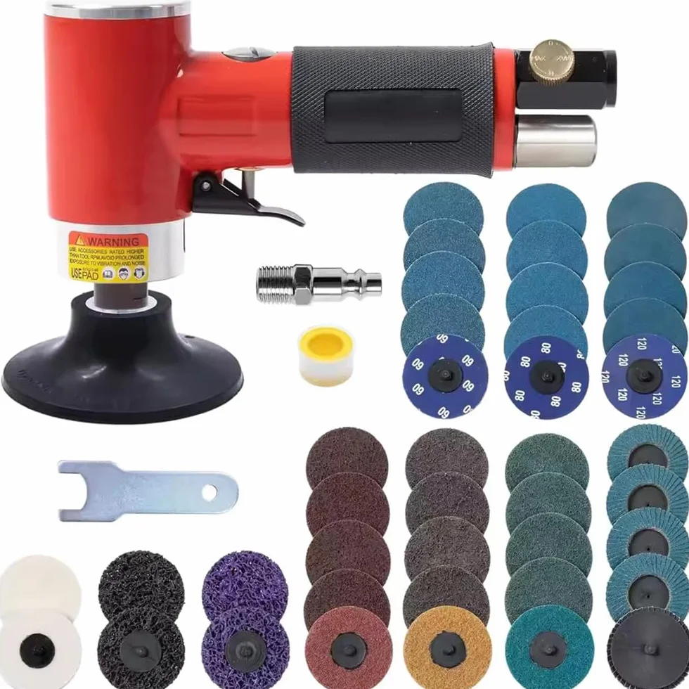 Szlifierka pneumatyczna, pneumatyczna szlifierka kątowa, zestaw pneumatycznych szlifierek kątowych, 1/4" 90 psi (6,35 bar), 3-calowa szlifierka, zawiera 41 tarcz rolkowych, do spawania powierzchni