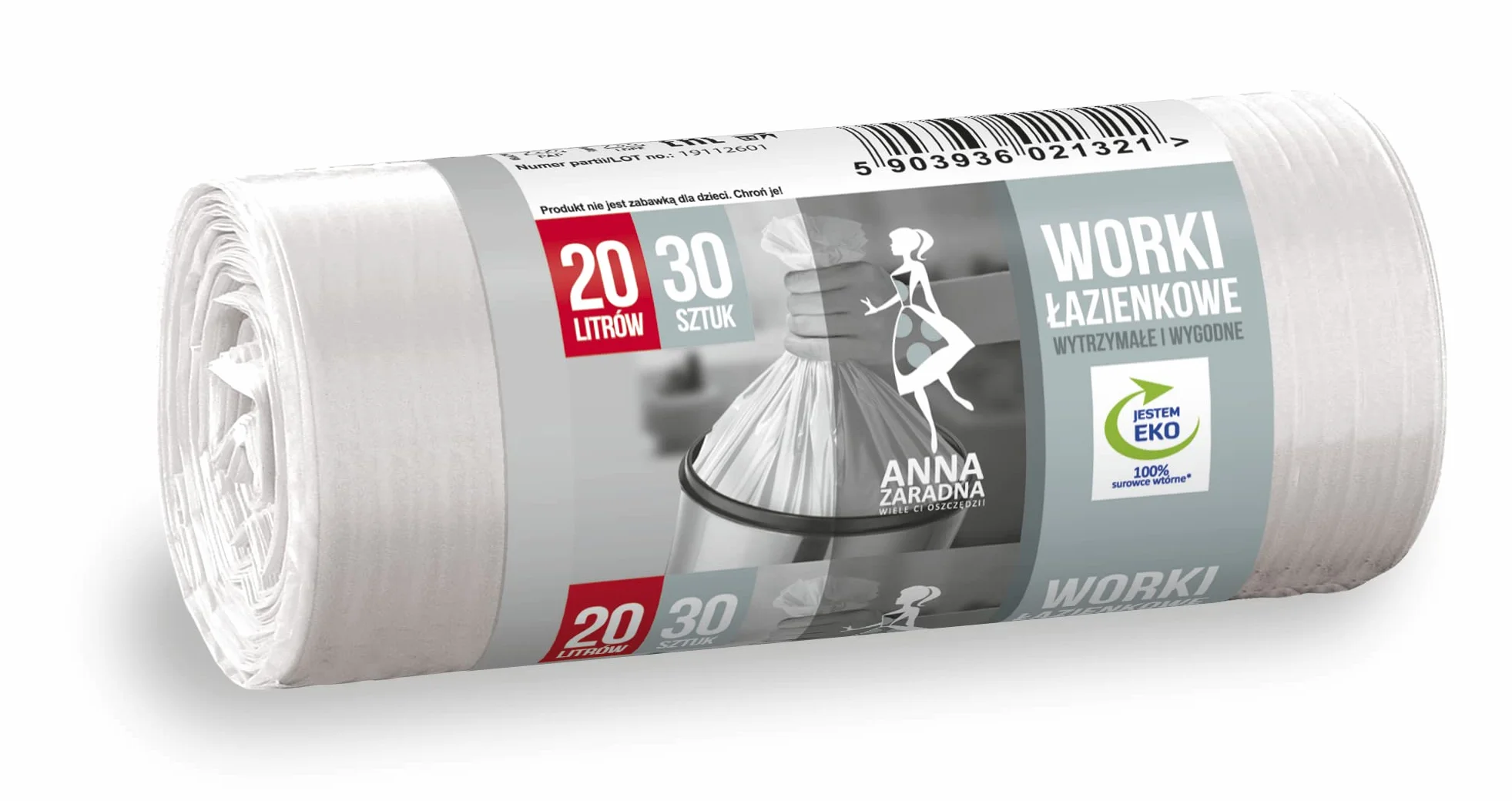 Anna Zaradna Worki na śmieci ŁAZIENKOWE 20L 30szt białe