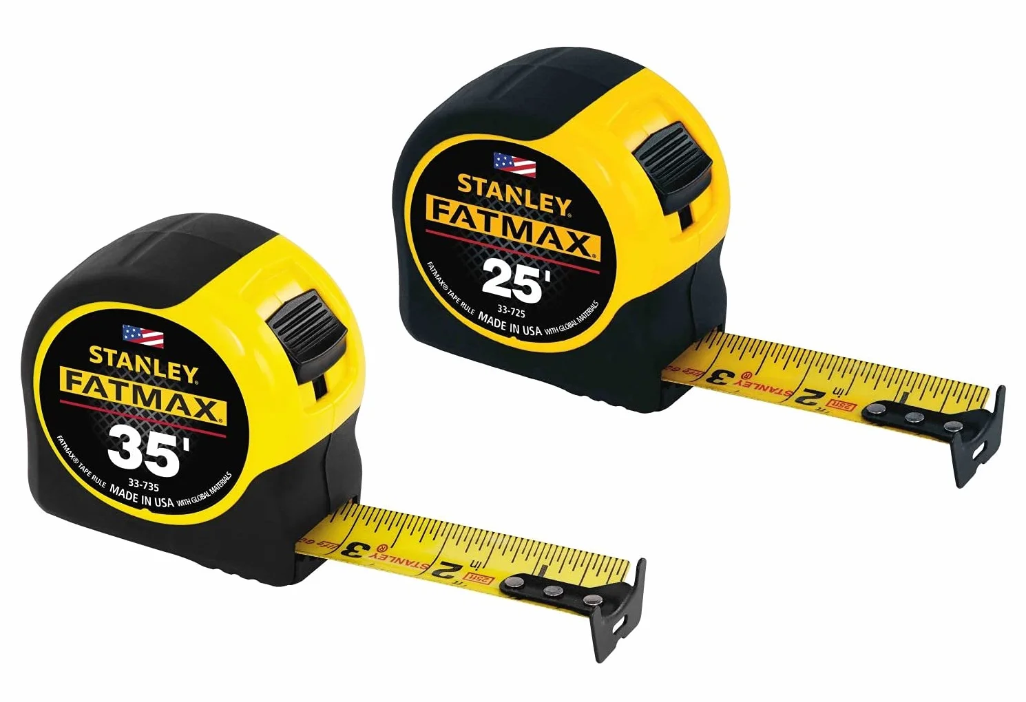 Stanley 33-735-25 10,7 m i 7,6 m, zestaw taśm mierniczych Fatmax, żółty
