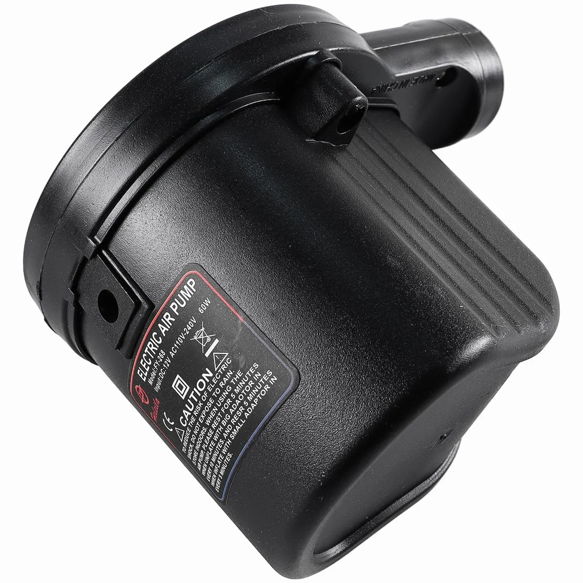 Alnicov Elektryczna pompka powietrza 240 V/12 V, podwójne zasilanie - 70 W, szybka pompka i spuszczanie powietrza z 3 dyszami