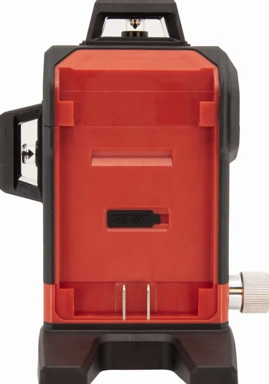 Futech Laser liniowy 3D 18 V MAX 360°, kompatybilny z akumulatorami Milwaukee, Makita, Bosch, Metabo, Hikoki, Dewalt i Festool, zdejmowany adapter akumulatora, poziome i 2 pionowe linie