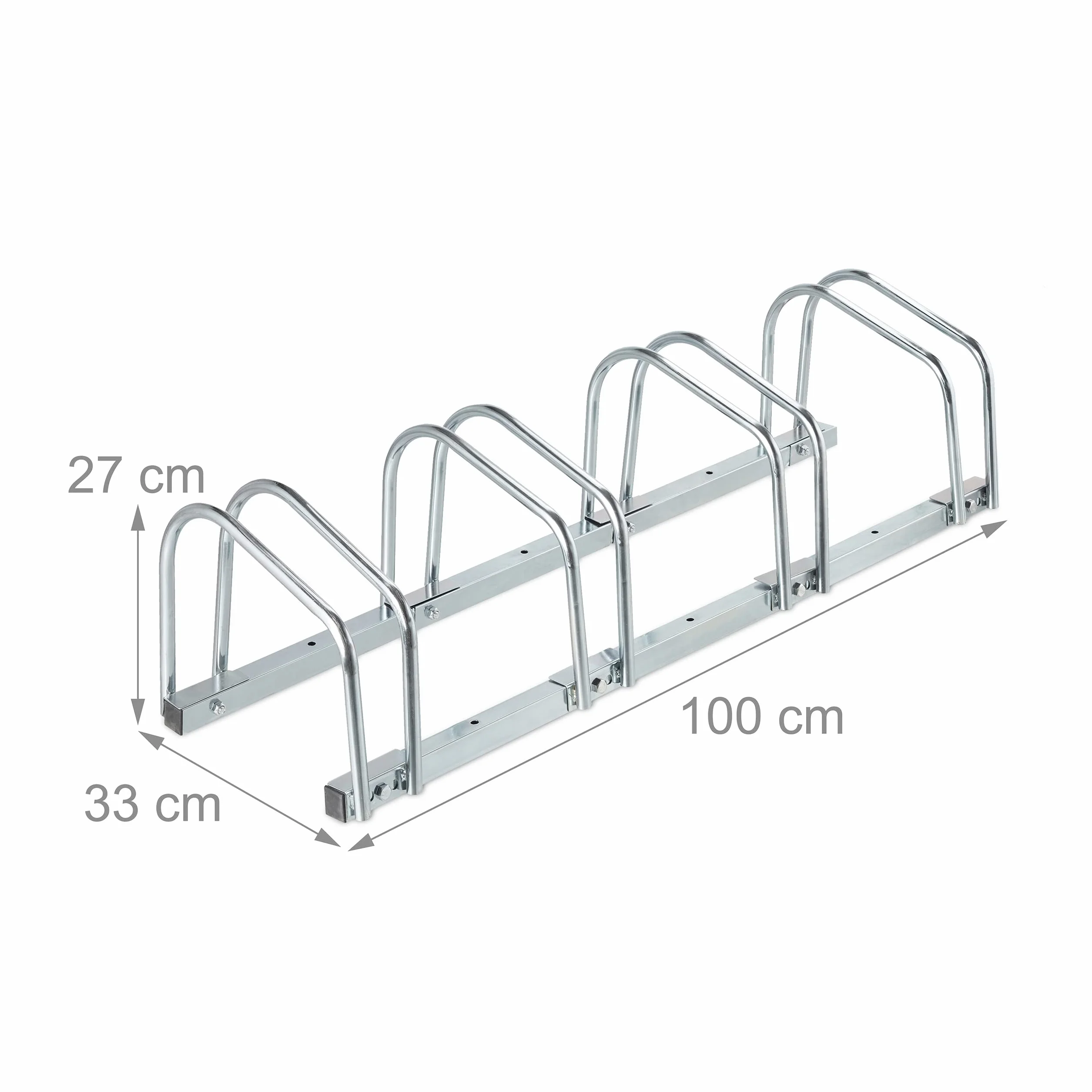 Relaxdays Stojak na rowery na 4 rowery szerokość opon do 60 mm metal srebrny