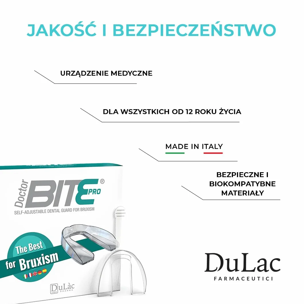 Zgryz Na Bruksizm Nocny Dulàc Doctor Bite Pro, Samomodelujące Urządzenie Medyczne I Made In Italy, Z Uchwytem Na Zgryz W Zestawie