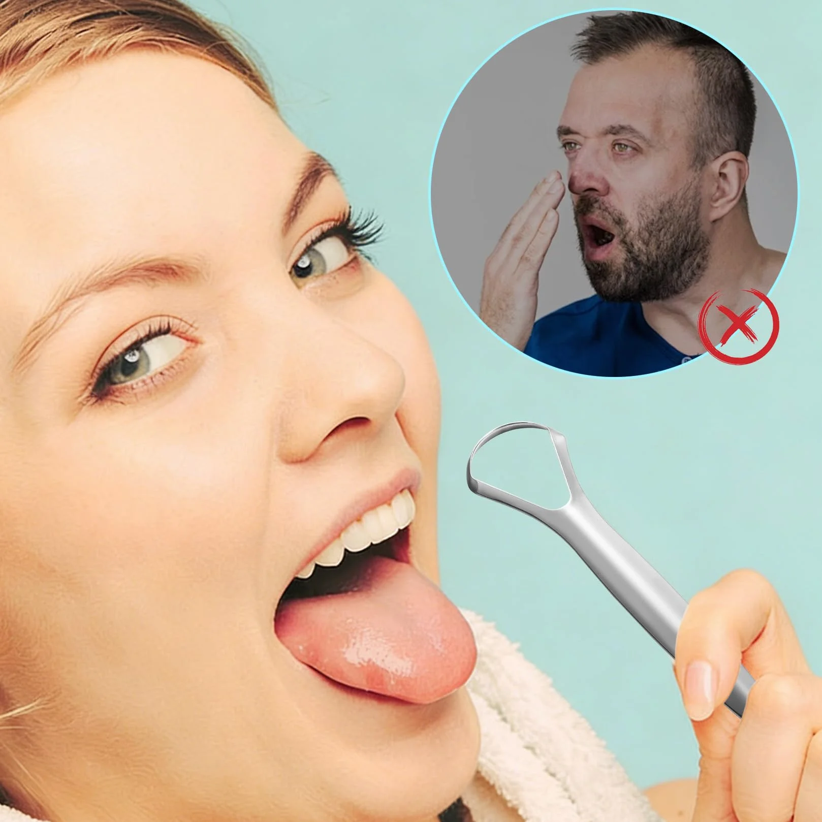 Metalowe skrobaki do języka dla dorosłych, 4 szt., do czyszczenia języka ze stali nierdzewnej, do produktów higieny jamy ustnej, zestaw do pielęgnacji jamy ustnej, świeży oddech (4 style)