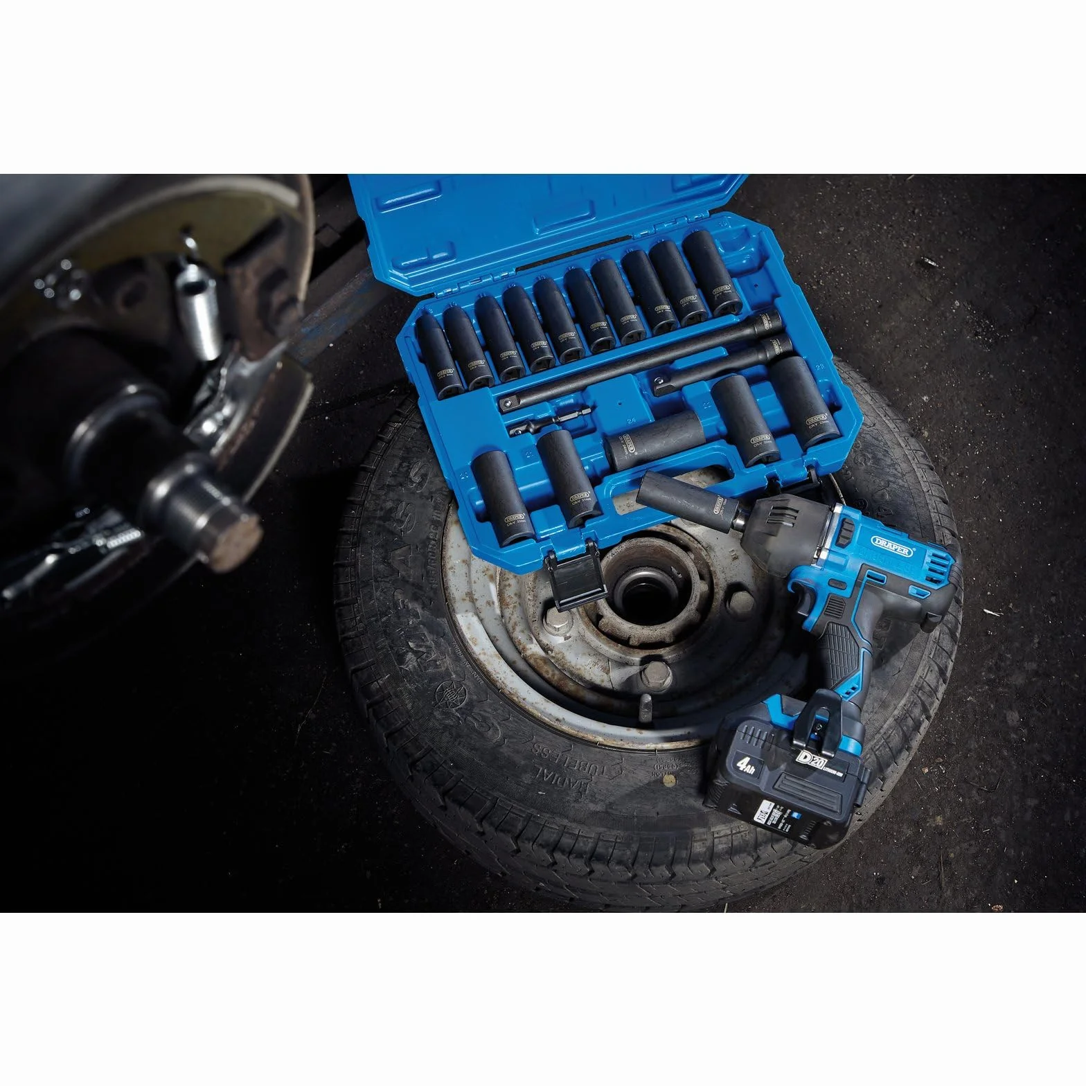 Draper 04577 HI-TORQ Metric Deep Impact zestaw nasadek udarowych, 1/2" Sq. Dr. (19 sztuk)