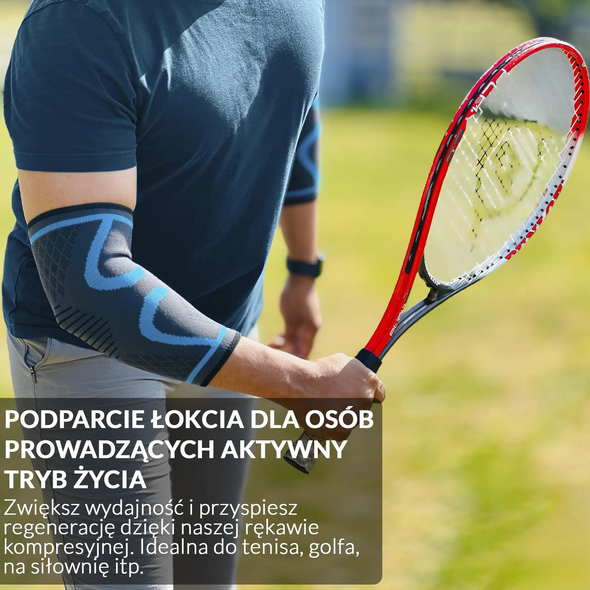 360 RELIEF Orteza na łokieć dla mężczyzn i kobiet – rękaw na łokieć do uprawiania sportu, kulturystyki, wsparcia stawów – kompresyjna orteza na łokieć z workiem na pranie