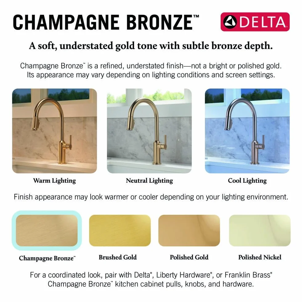 Delta Faucet 72030-CZ korek do usuwania i kołnierza, kuchnia, szampański brąz