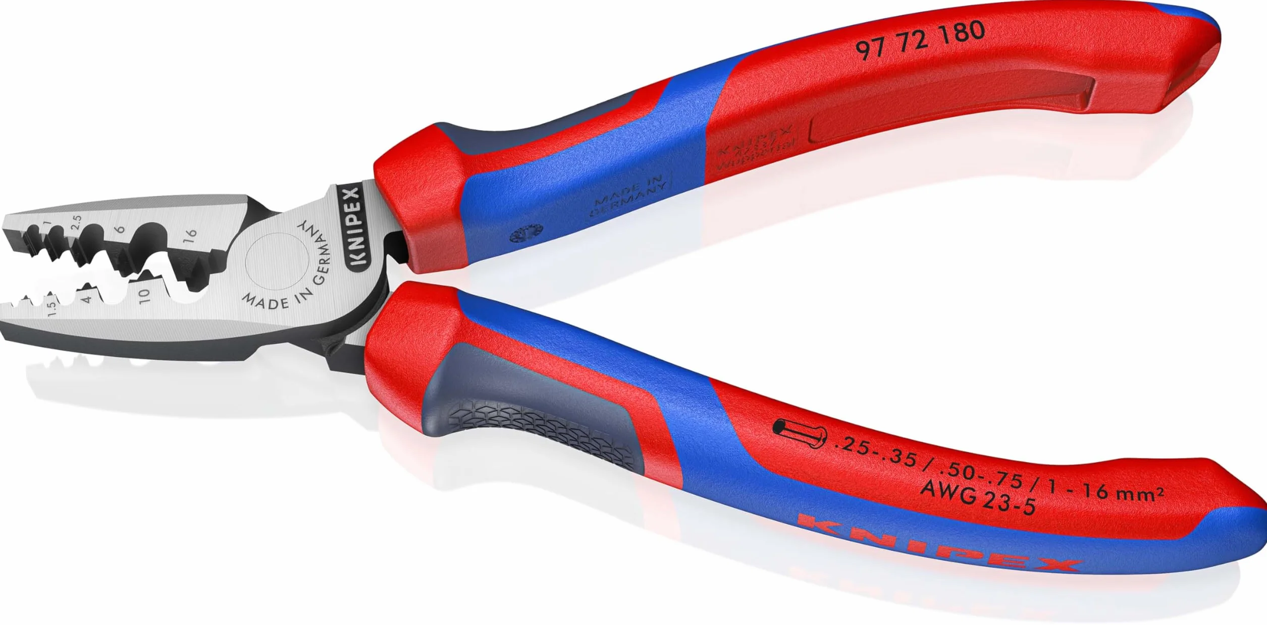 KNIPEX Szczypce do zagniatania tulejek kablowych 180 mm 97 72 180