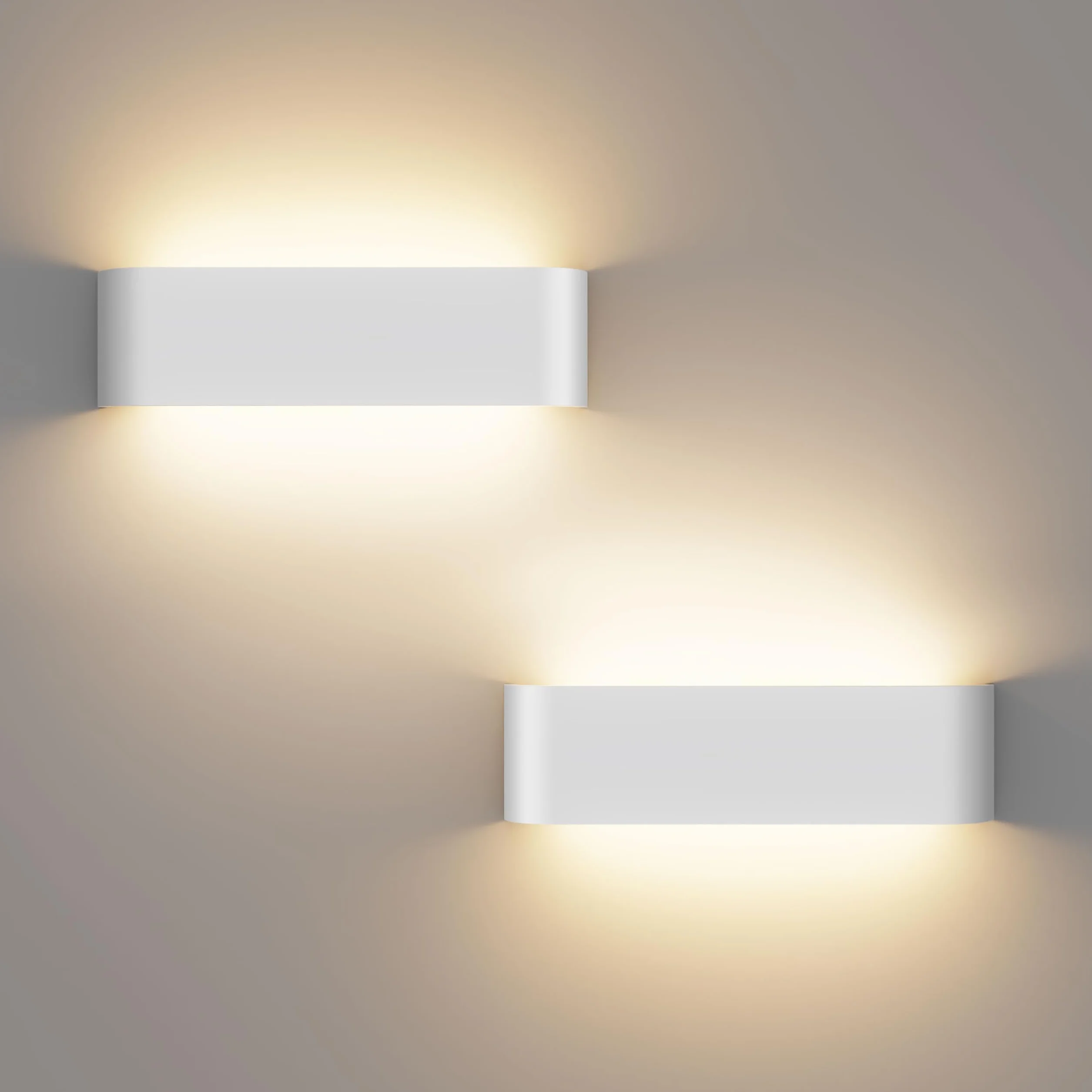 OOWOLF Lampy ścienne LED 2 sztuki regulowana temperatura barwowa 3000K/4500K/6000K