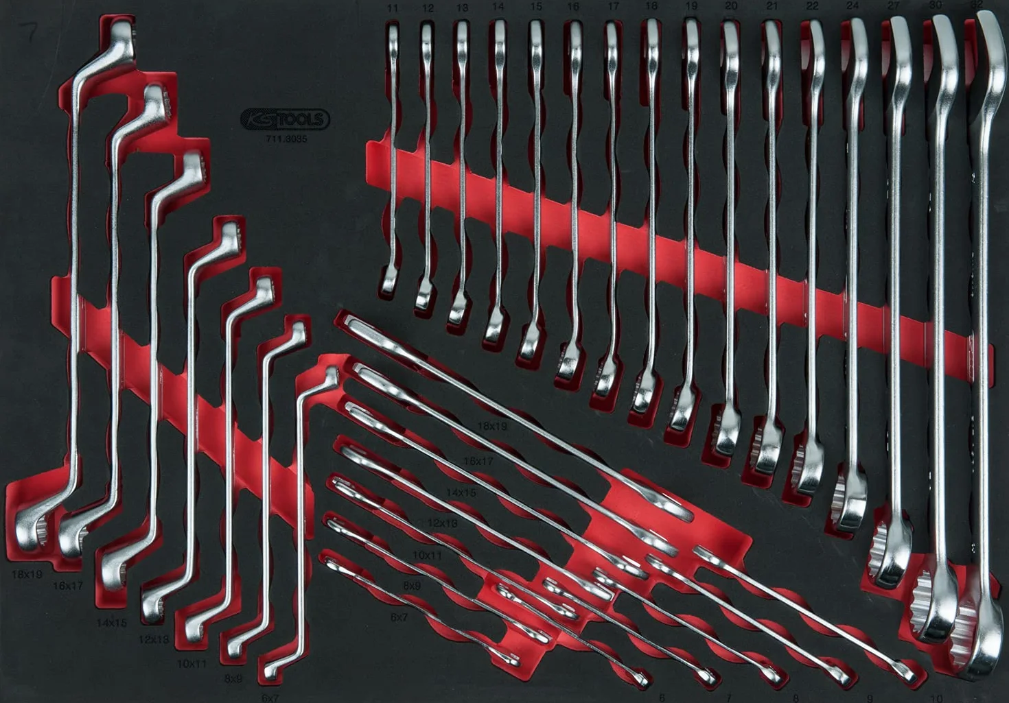 KS Tools 897.7598 ECOline CZARNY/CZERWONY wózek warsztatowy z 7 szufladami i zestawem narzędzi Premium, 598 części