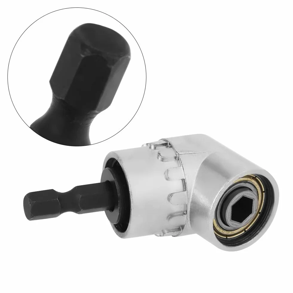 LiebeWH Adapter do wiertarki kątowej, adapter wiertarski 90 stopni, adapter do wiercenia pod kątem prostym, adapter kątowy 105 stopni, 1/4 cala przedłużająca końcówka wiertła