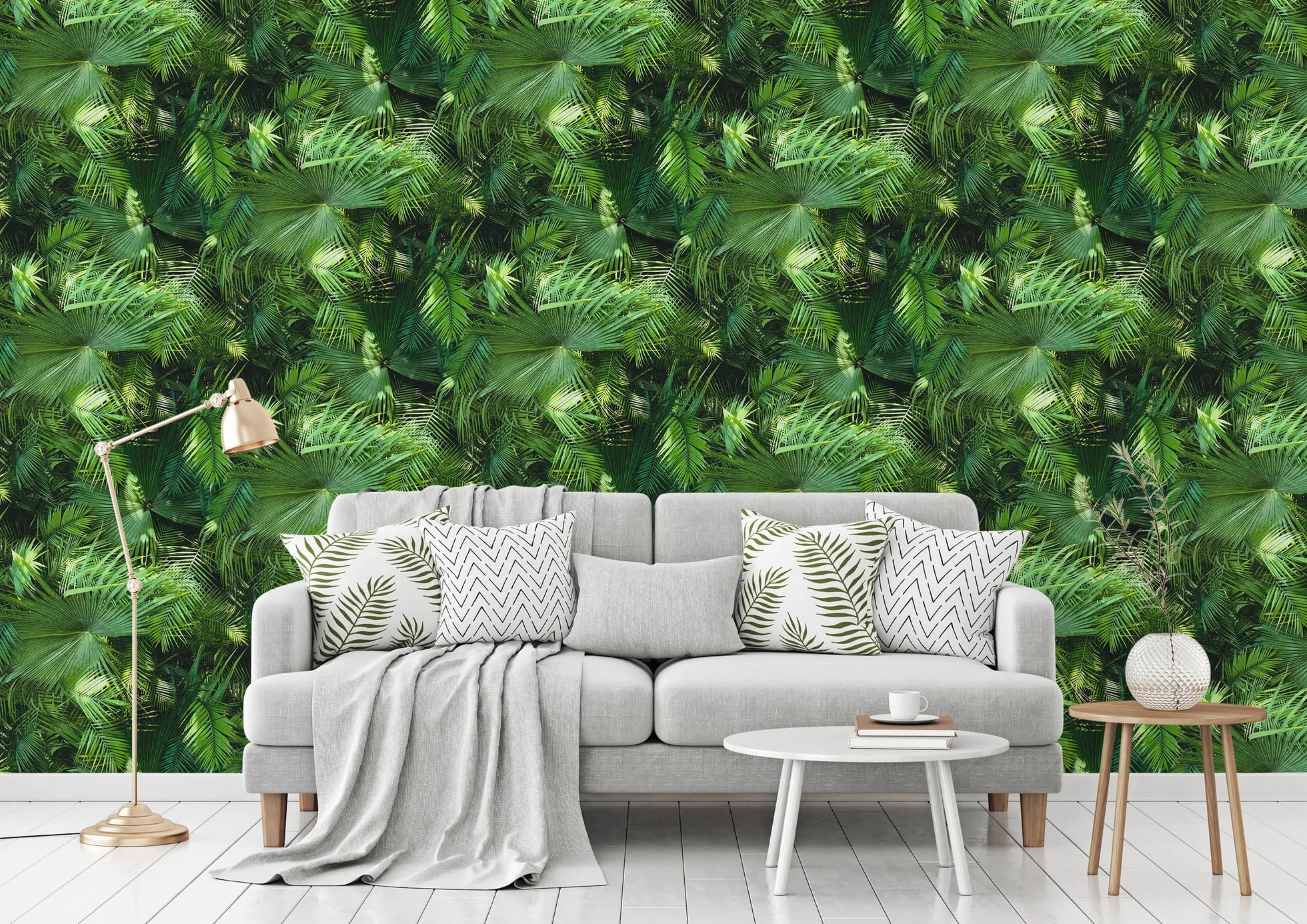 Livingwalls Bude 2.0 tapeta z nadrukiem palm 10,05 m x 0,53 m zielono-czarna Made in Germany