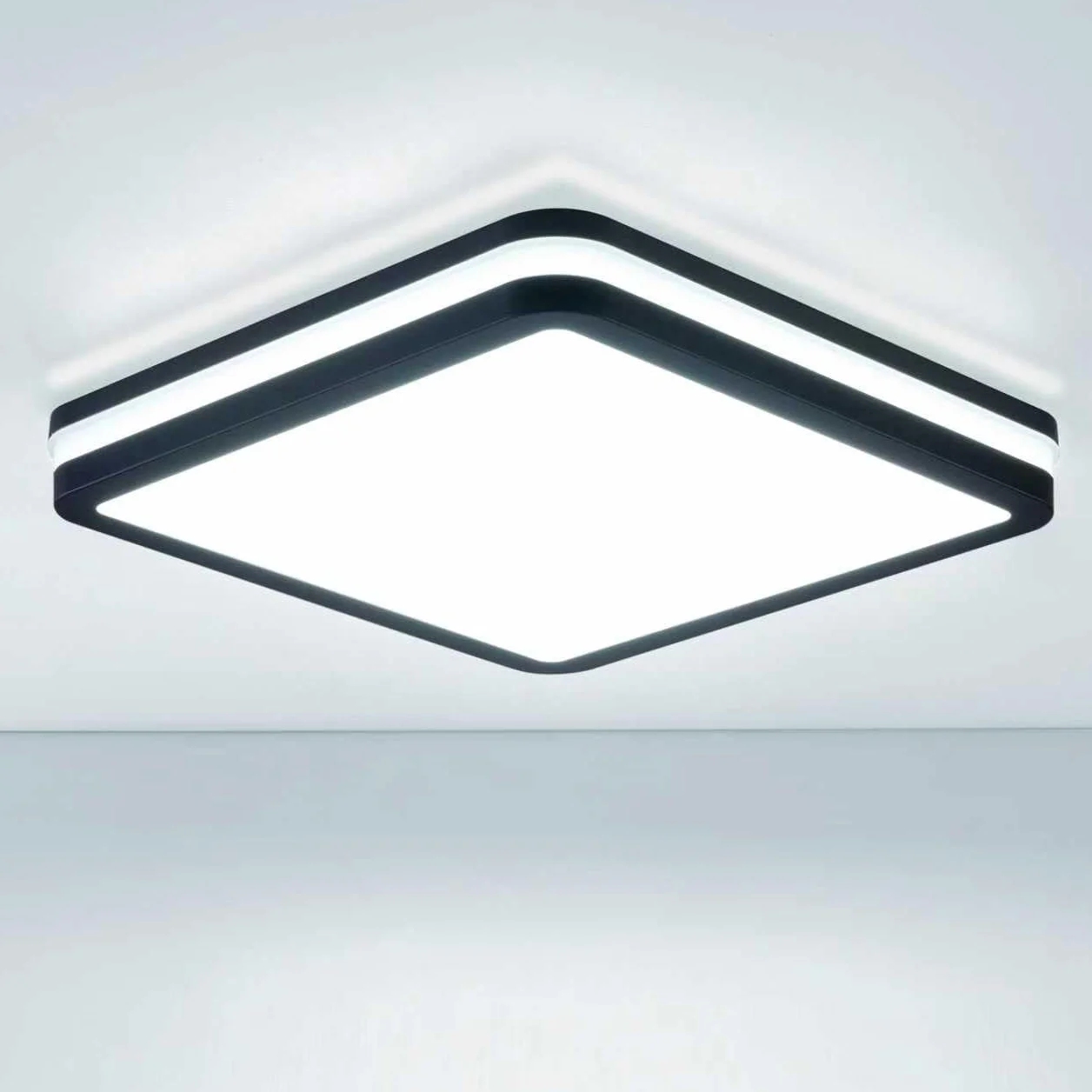 LEZOE Lampa sufitowa do łazienki IP65, odporna na wilgoć, 18W/12 W, 2700 lm, 150Lm/ w; lampa sufitowa 3000K/4000K/6500K, idealna do garażu/korytarza/salonu, łazienki, kuchni/balkonu/sypialni szary